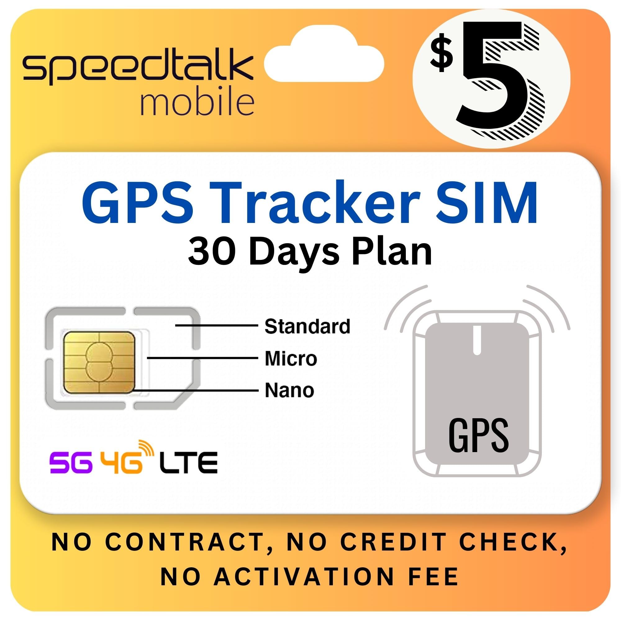 Speedtalk Mobile Tracker Sim Card For 5G 4G Lte Gsm Pet Senior Kids Car All Gps Tracking Devices | Talk Text Data | 3 In 1 Sim C