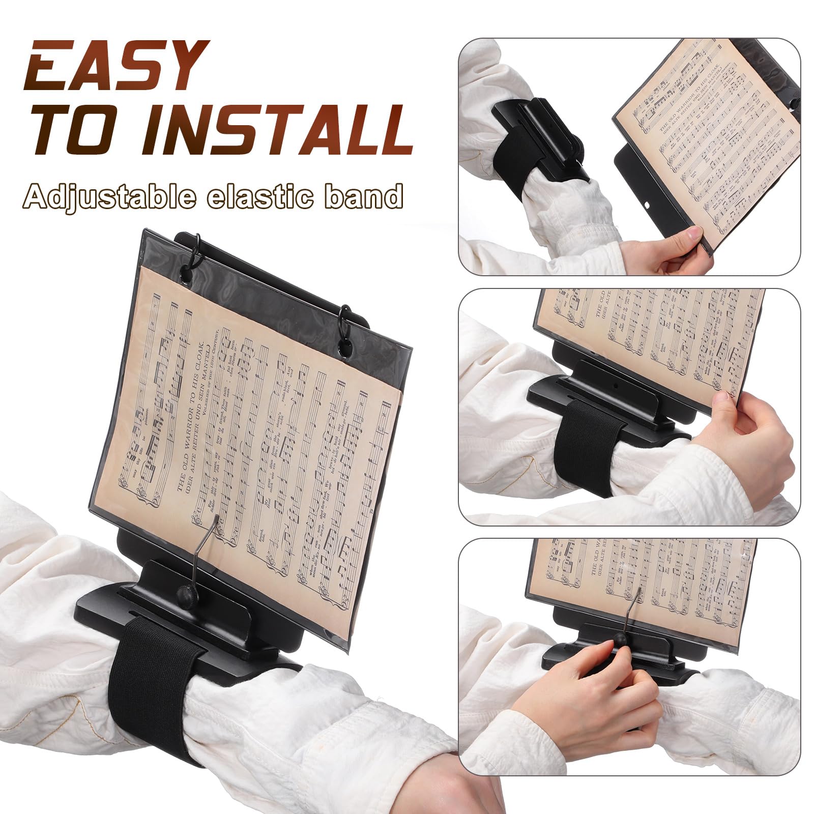 Canlierr 19 Pcs Marching Flute & Piccolo Lyre Folder Flutist Friend With Adjustable Marching Band Flip Folio Folder Windows Doub