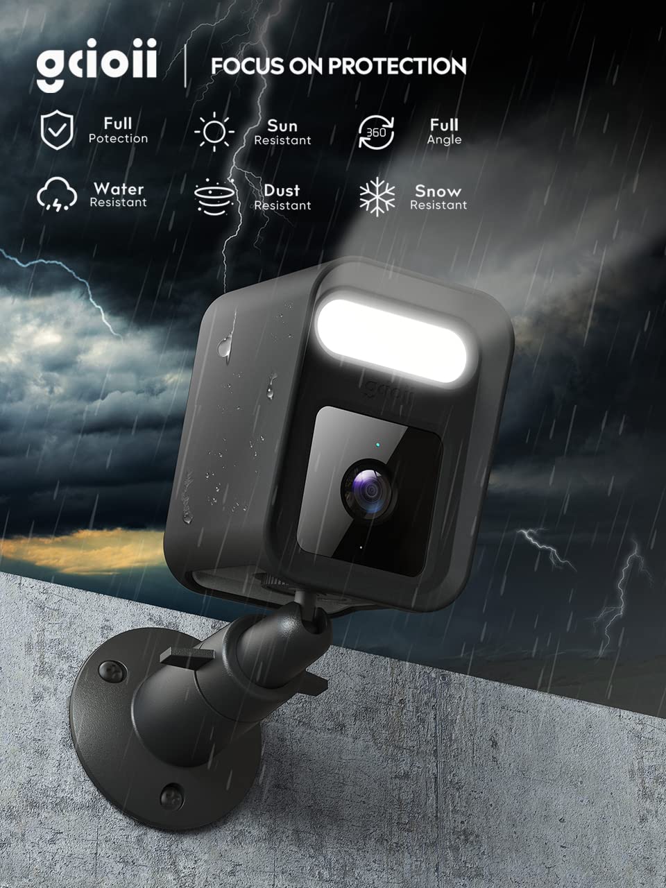 Gcioii Mount For Wyze Cam V3 Spotlight Camera, Indoor/Outdoor Security Accessories,Weatherproof Protective Silicone Skin Cover A