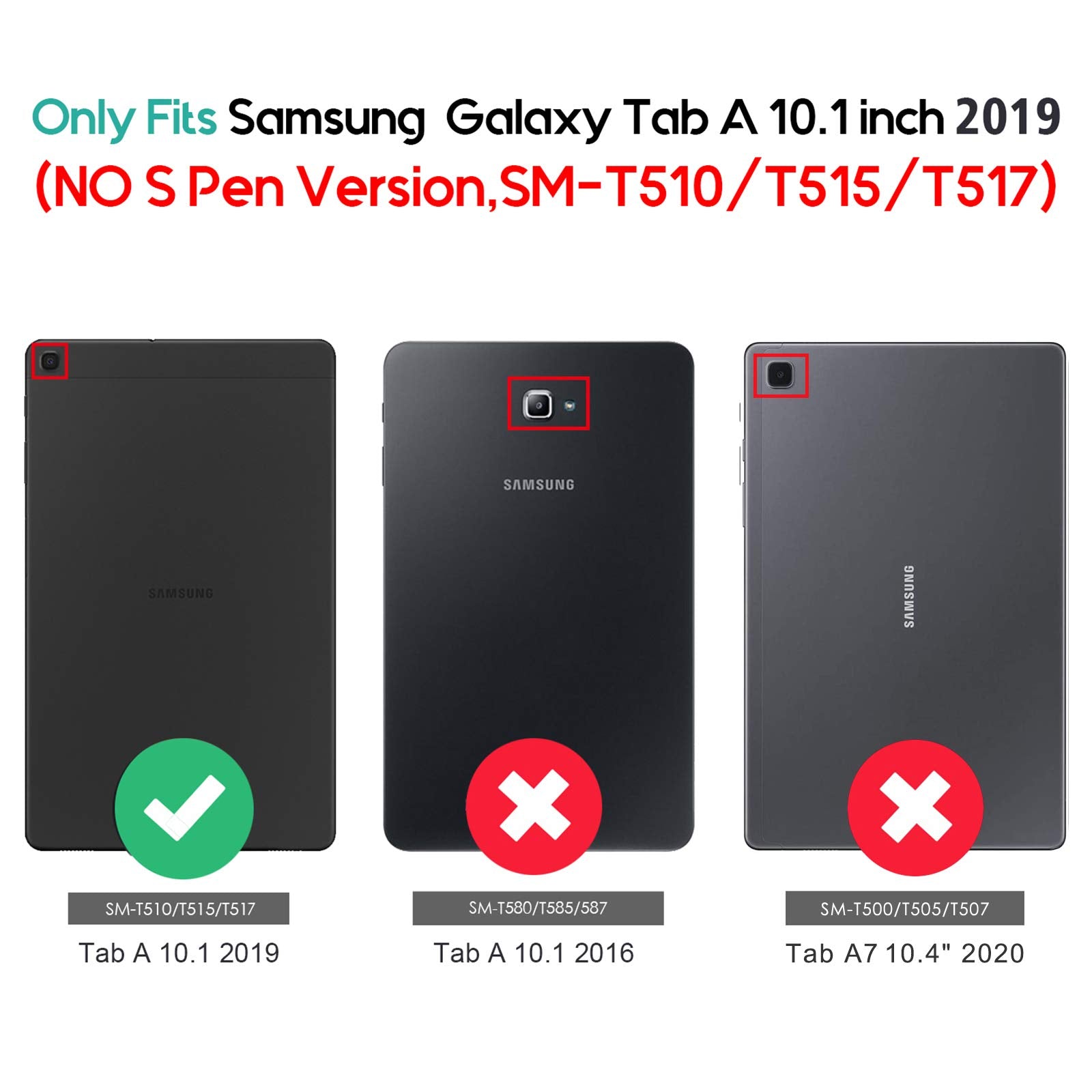 Procase Slim Case For Galaxy Tab A 10.1 2019 Model T510 T515 T517, Lightweight Stand Case Shell Cover For 10.1 Inch Galaxy Tab A