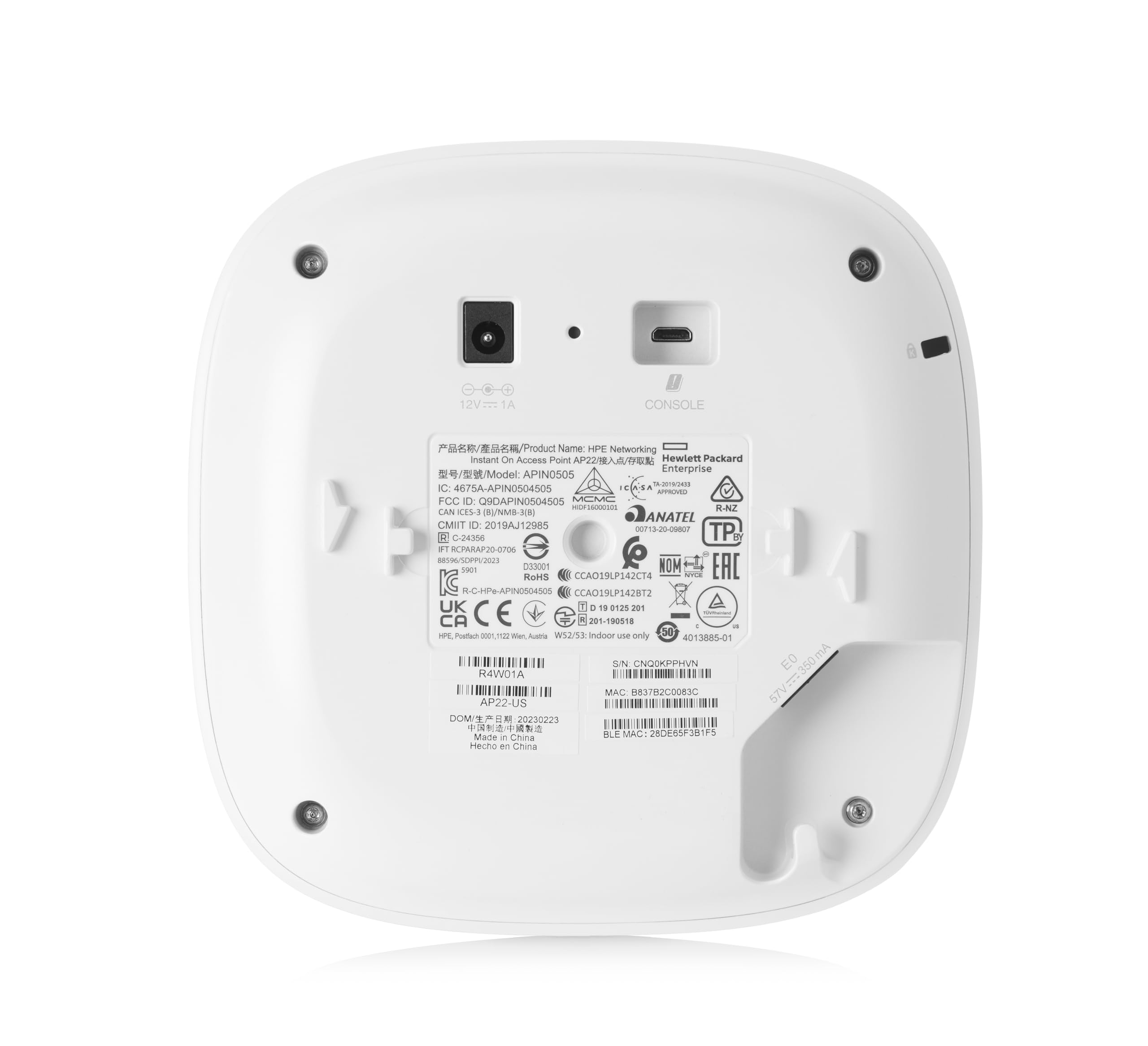 Aruba Instant On Ap22 802.11Ax 2X2 Wi Fi 6 Wireless Access Point | Long Range, Secure, Built In Gateway, Smart Mesh Support, Blu