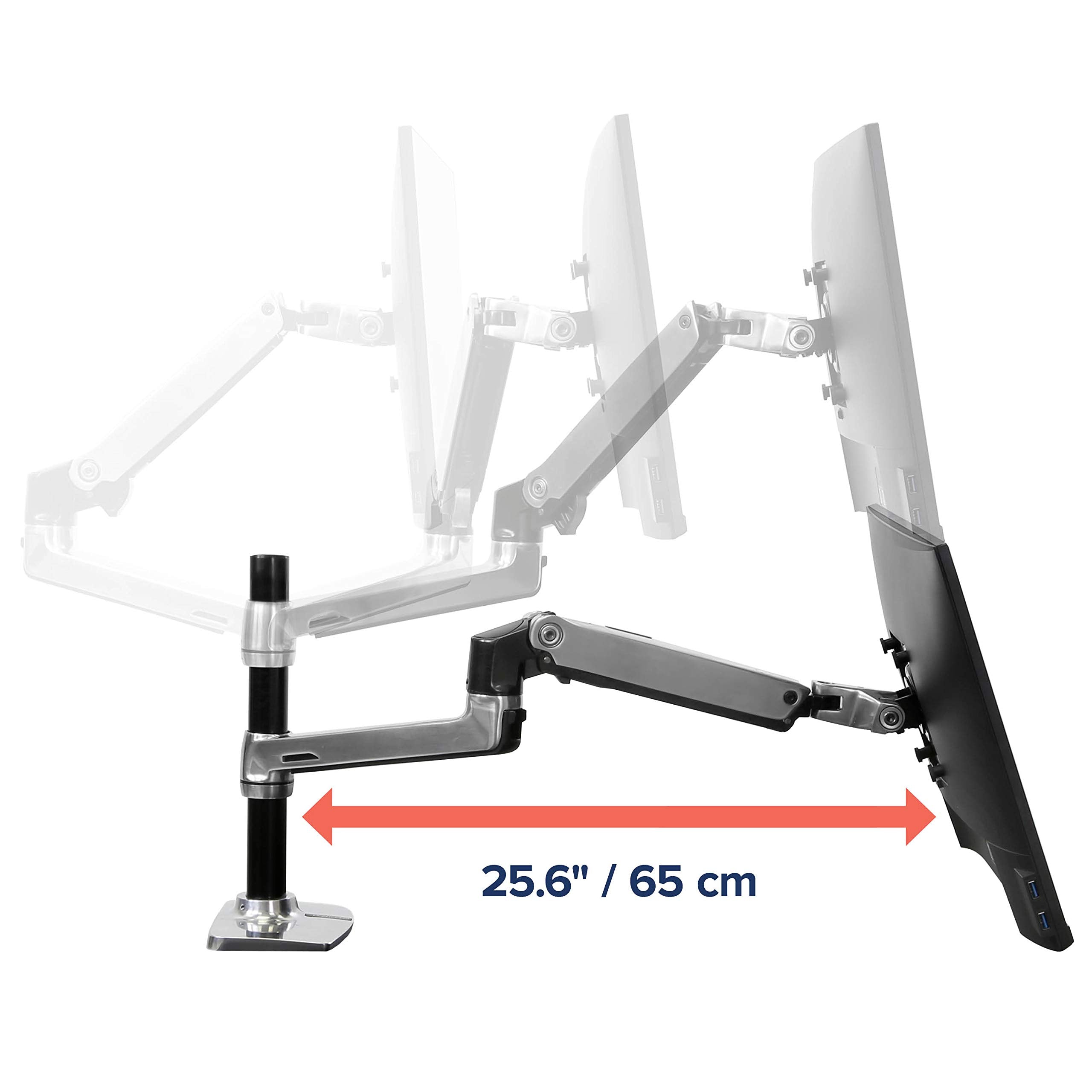 Ergotron � LX Vertical Stacking Dual Monitor Arm, VESA Desk Mount � for 2 Monitors Up to 24 Inches, 7 to 20 lbs Each � Polished Aluminum