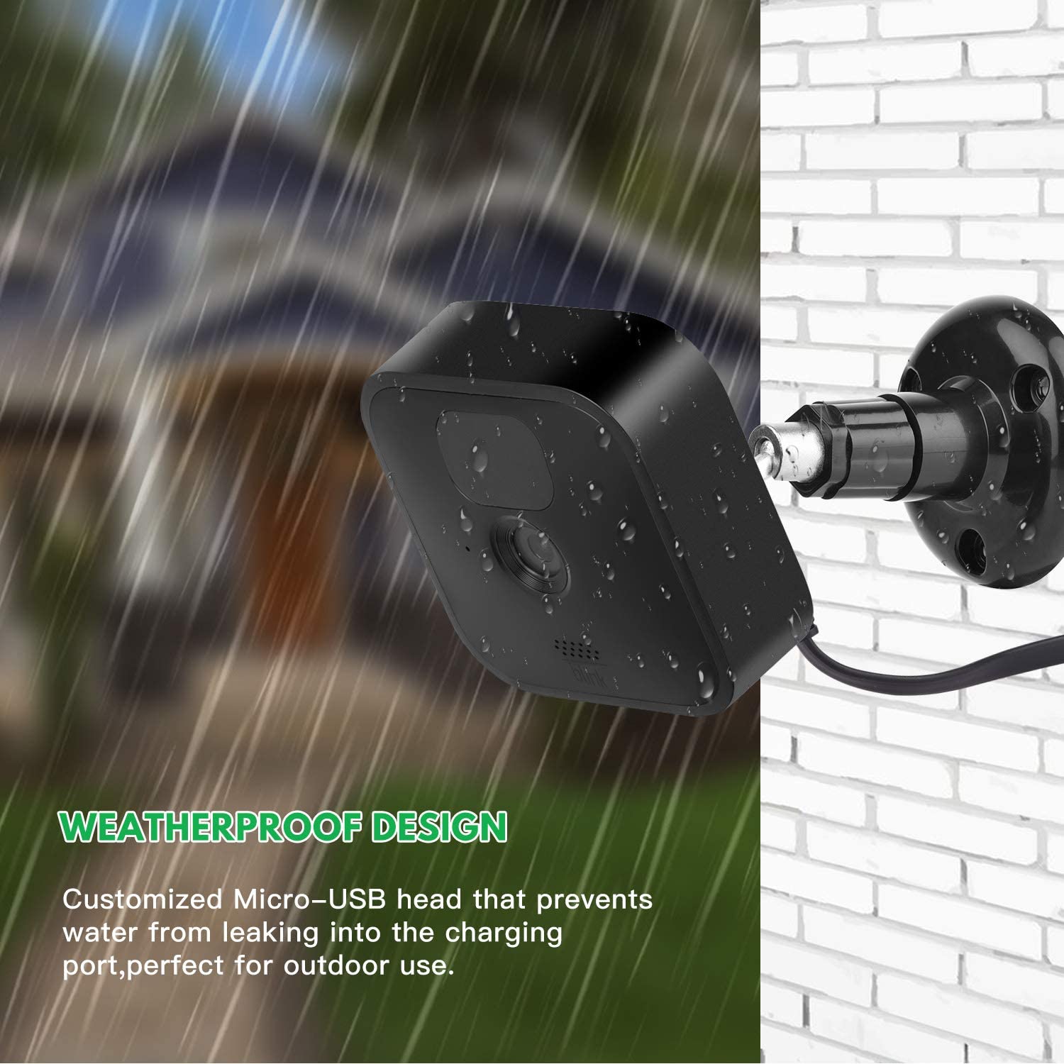 Zeshbit 3Pack Weatherproof Outdoor Power Adapter For Blink Outdoor (3Rd Gen) & Blink Xt / Xt2, With 30Ft/9M Long And Thin Chargi