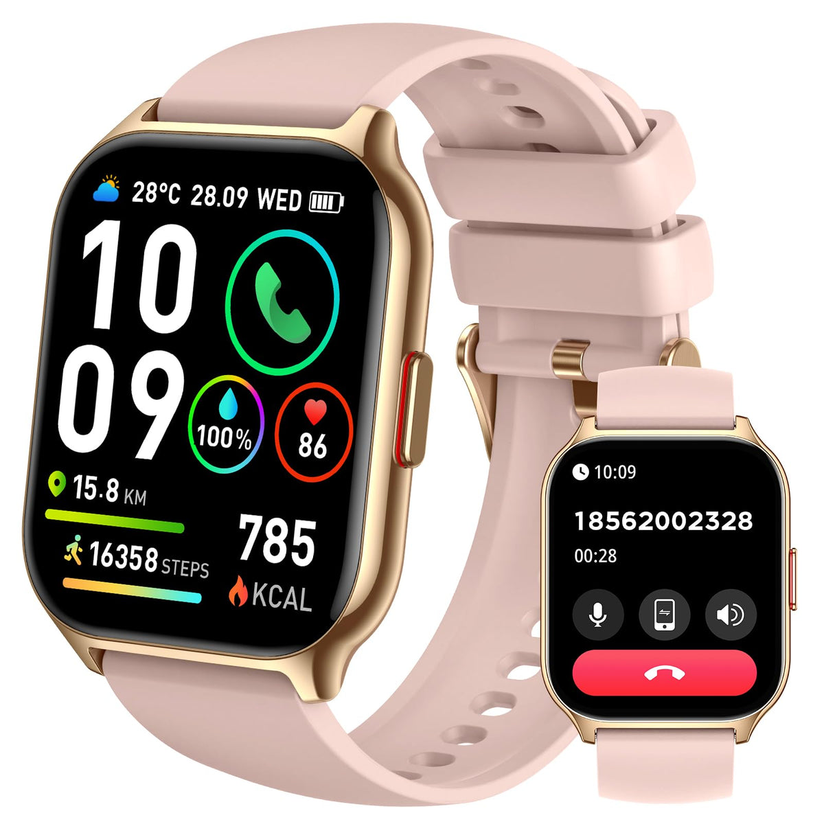 Skg Smart Watch For Men Women(Answer/Make Call), 1.95'' Smartwatch For Android Iphone, 123+ Sports Fitness Tracker With Game/Cal