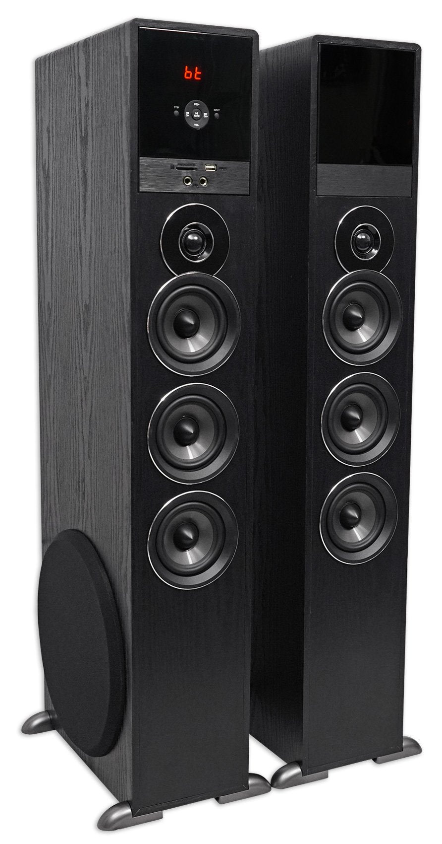 Rockville Tm150B Black Home Theater System Tower Speakers 10'' Sub/Bluetooth/Usb