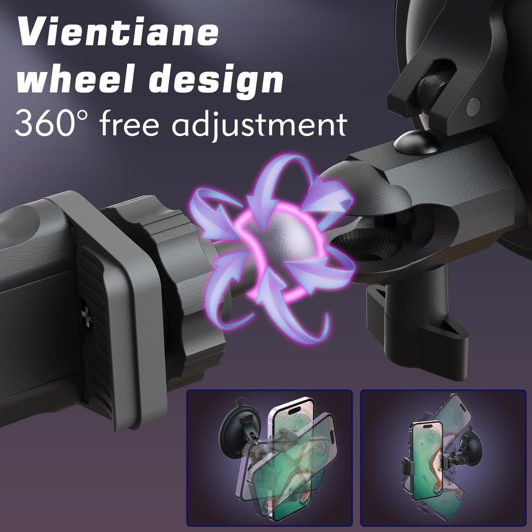 Hztint Shower Mirror Phone Holder, Suction Cup Mirror Phone Mount For Shower Mirror Bathroom Glass Kitchen Tile, Tiktok Youtube