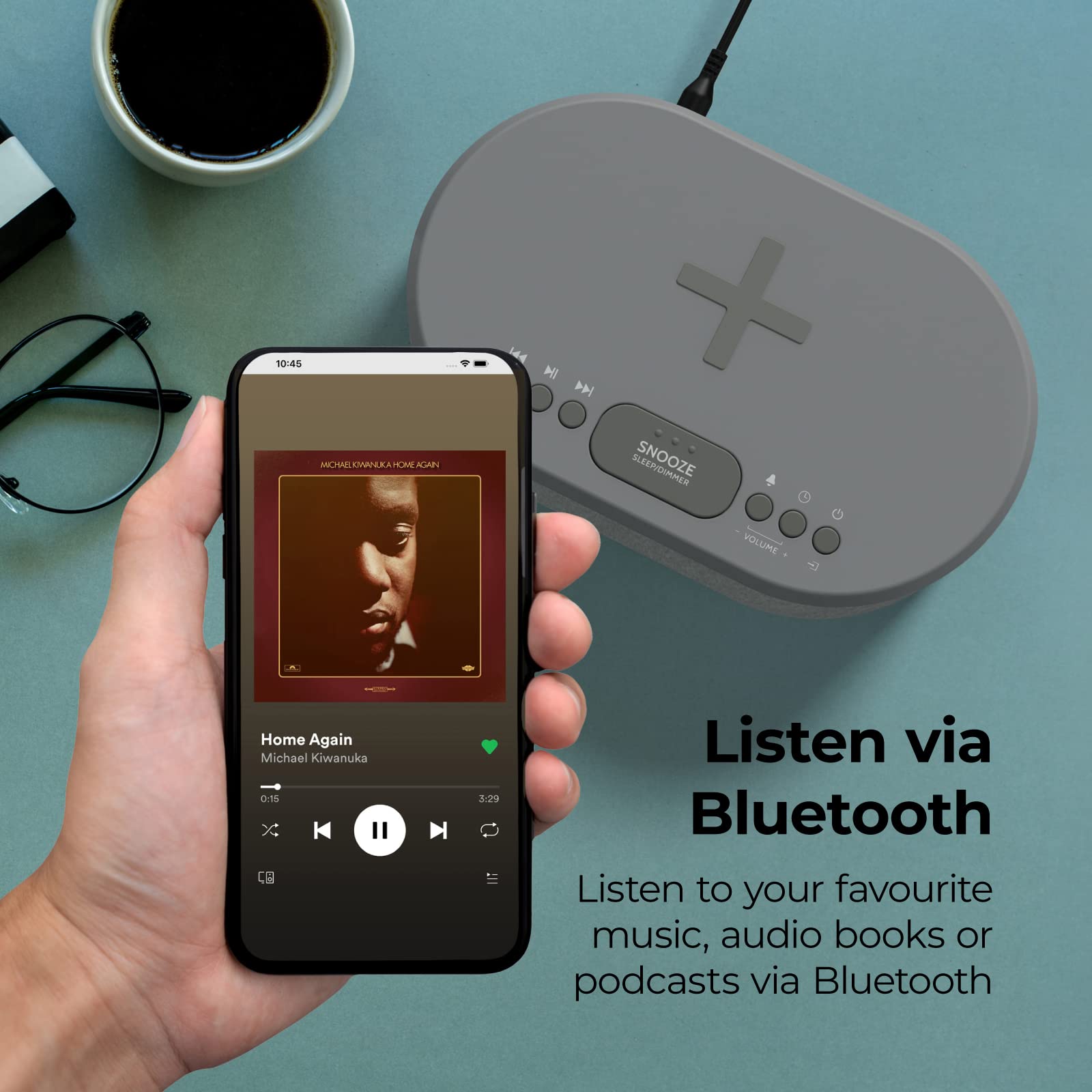 I Box Dawn, Alarm Clock Radio, Alarm Clocks For Bedrooms, Fm Radio, Digital Alarm Clock With Wireless Charging, Speakers With Bluetooth, Usb Port, Dimmable Night Light (Grey)