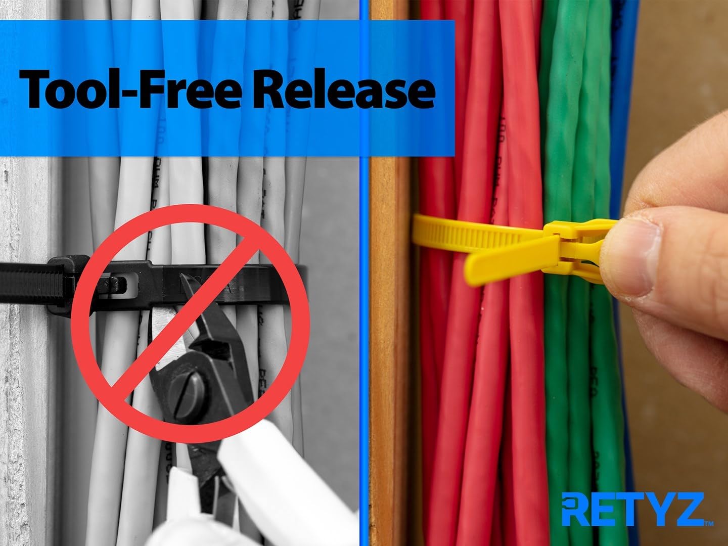 Retyz 12 Inch Fluorescent Pink Reusable Releasable Cable Ties   20 Pack, 50 Lb Strength, Patented Quick Release, Tool Free Desig