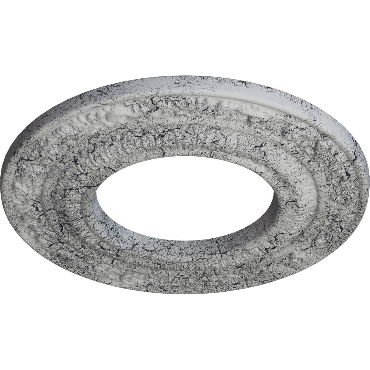 Ekena Millwork Cm08Aduwc Andrea Ceiling Medallion, 8 1/8''Od X 4 1/8''Id X 1/2''P, Hand Painted Ultra Pure White Crackle