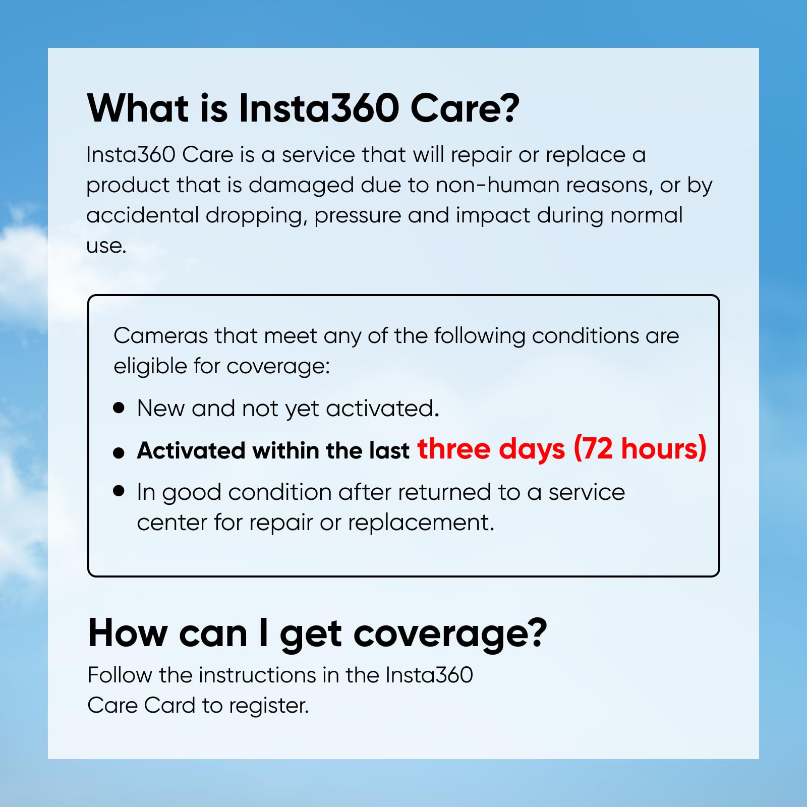 Insta360 X3 Care Card Kit - Waterproof 360 Action Camera With 1/2 48Mp Sensors, 5.7K 360 Active Hdr Video, 72Mp 360 Photo, 4K Si