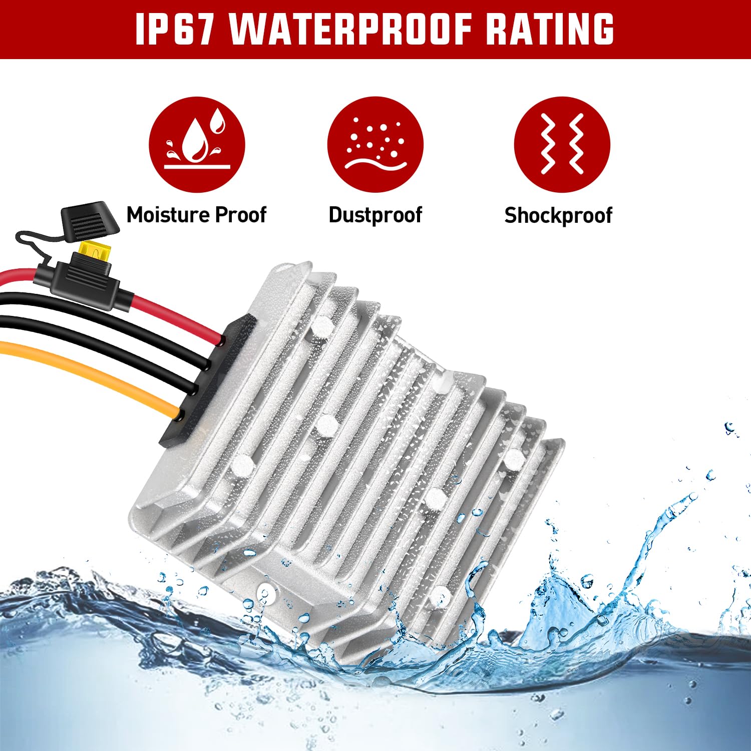 Nilight 48V/36V to 12V Voltage Converter 240W 20A Waterproof DC-DC Regulator for Golf Cart & Scooters