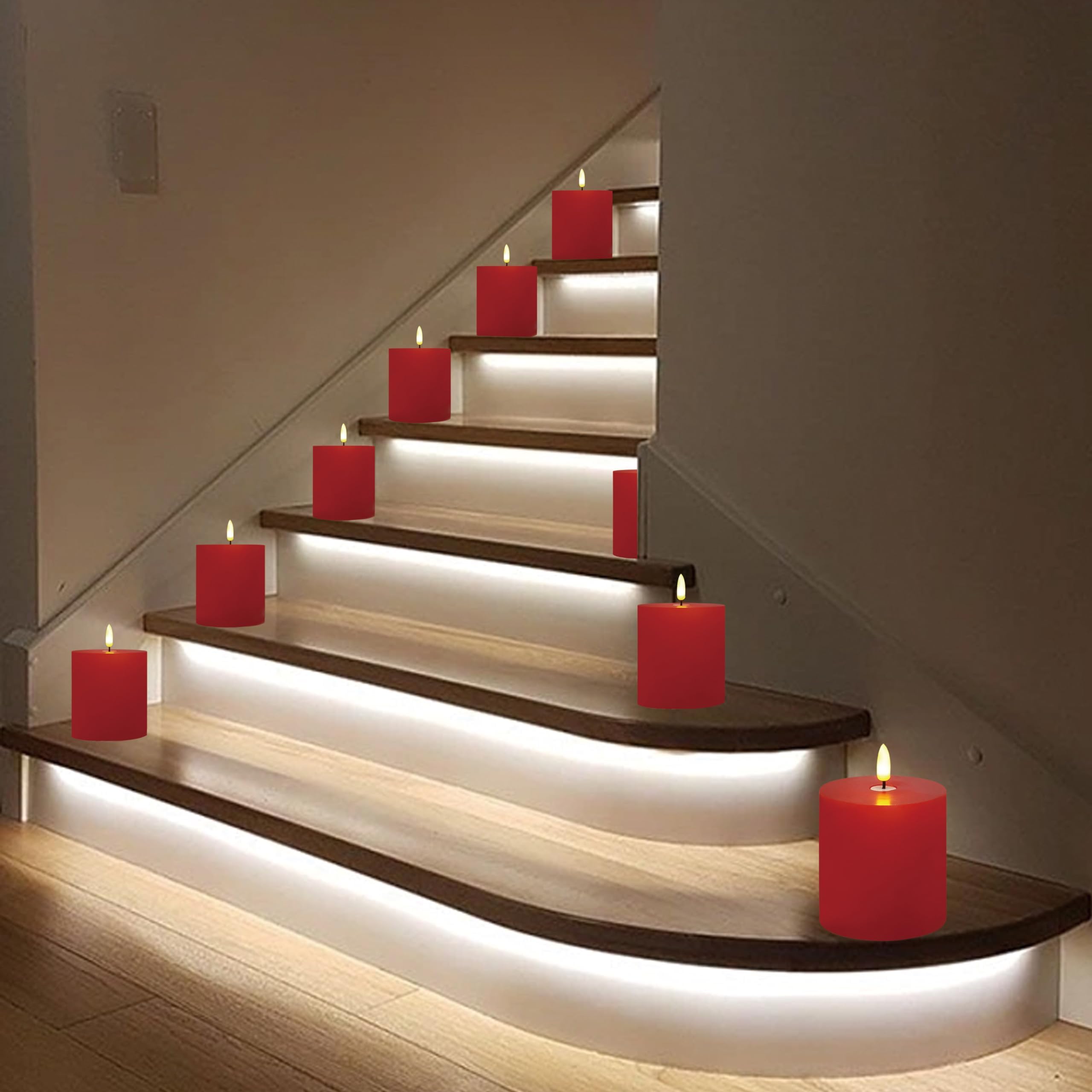 Bilymate Red Wax Flameless Candles   Realistic Flickering Led Pillar Candles With Remote & Timer, Battery Operated, For Valentin