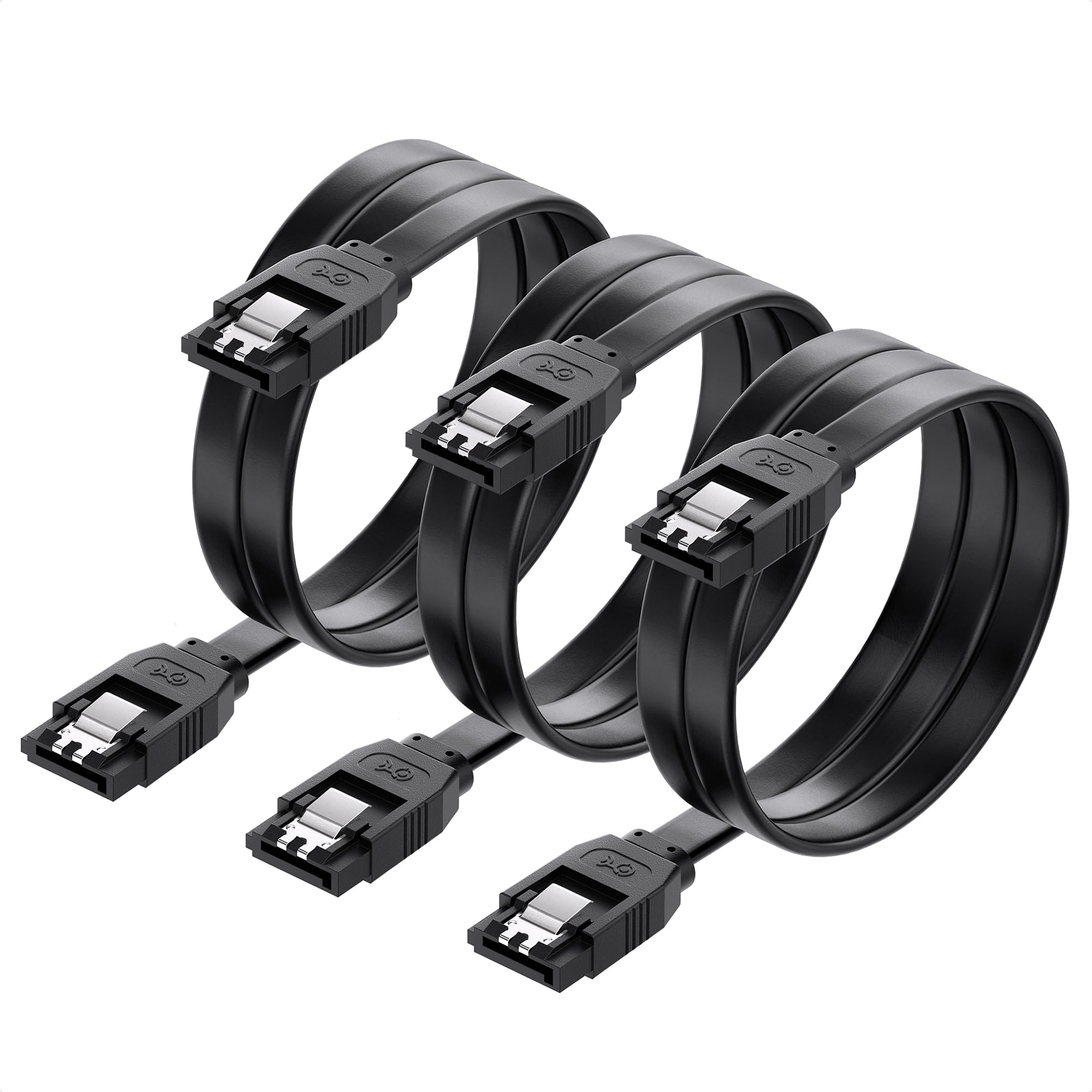 Cable Matters 3 Pack Sata Iii 6.0 Gbps Sata Cable 24 Inches (Sata Cable For Ssd, Sata Ssd Cable, Sata 3 Cables) Black