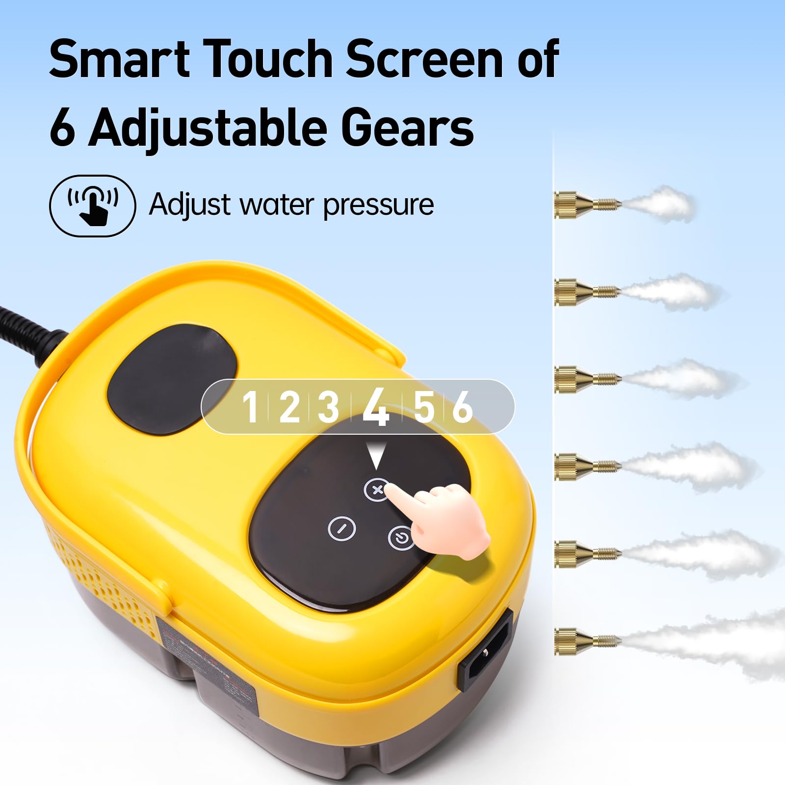 2500W Portable Steam Cleaner, Steam Shot Cleaner Handheld Steamer For Car Detailing, High Heat Cleaning Machine With Brush Heads