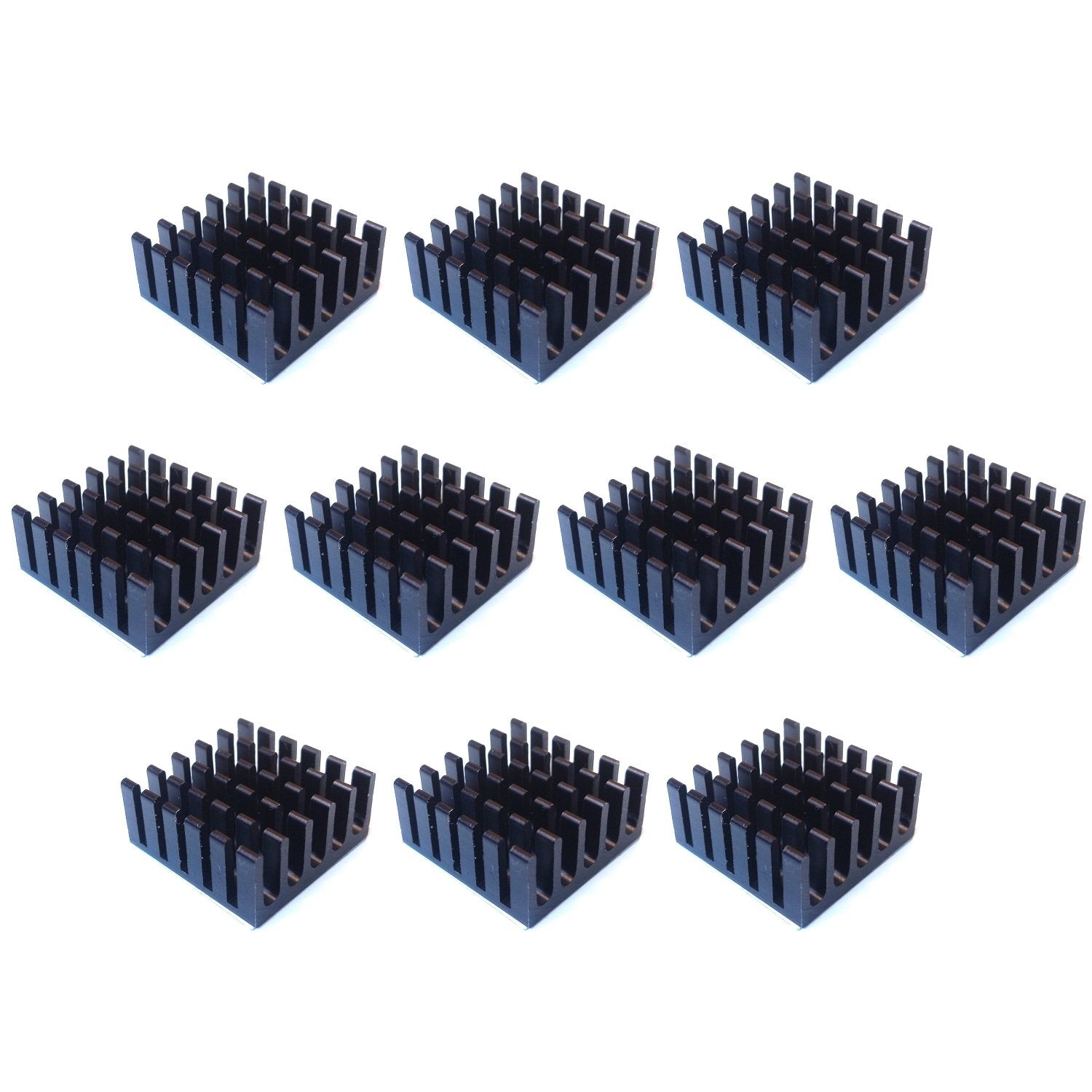 Easycargo 10Pcs 22Mm Heatsink Kit 22X22X10Mm + 3M8810 Thermal Conductive Adhesive Tape, Cooler Heat Sink For Cooling Raspberry Pi Ssd Ps5 M.2 Ssd Nvme 2280 Gpu Ic Chips Vram Vga Ram (22Mmx22Mmx10Mm)