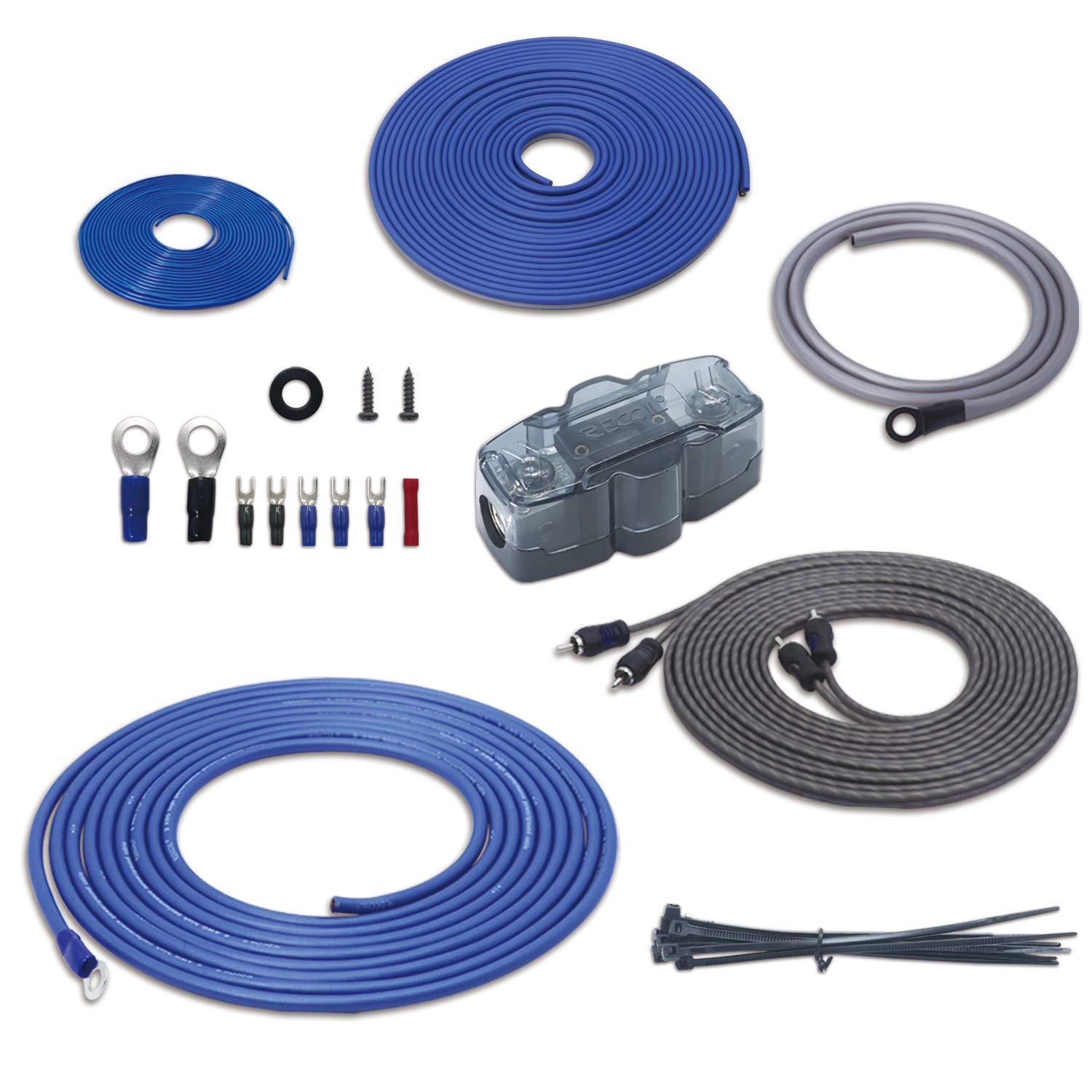 Recoil True 4 Gauge Complete Cca Amplifier Wiring Kits With Ofc Rca Cable