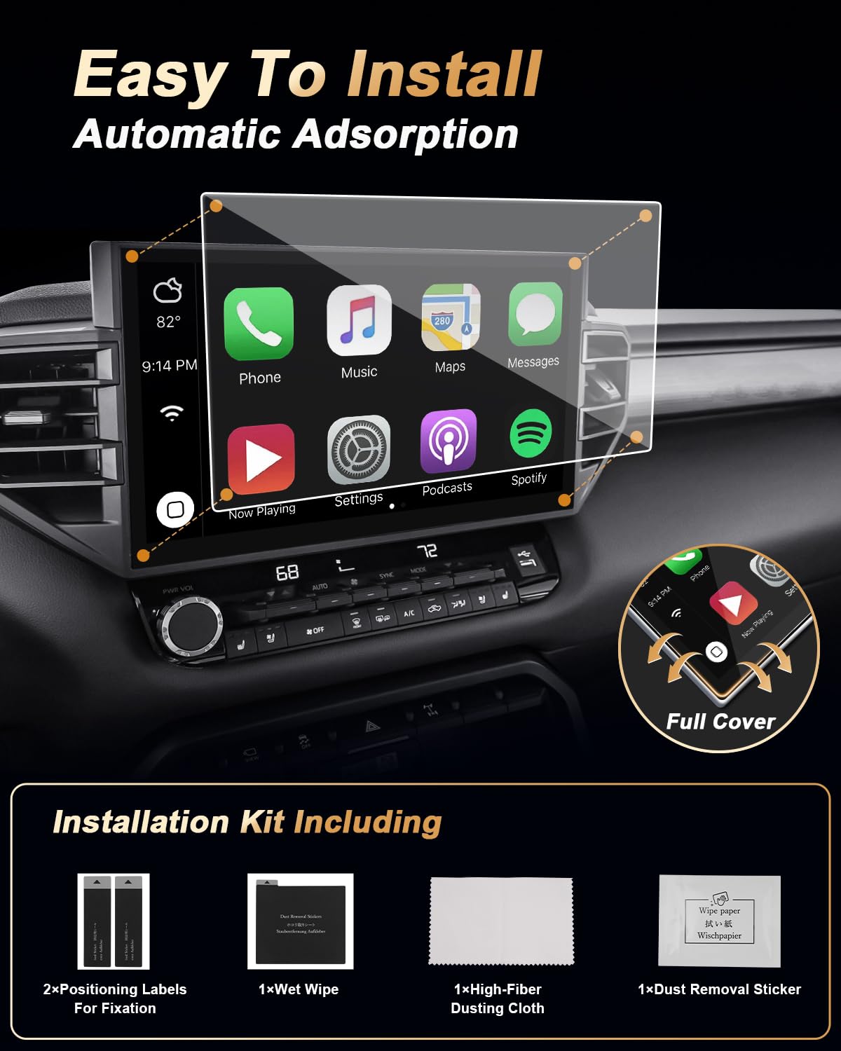 Ecozen Screen Protector For Tundra 2024 2023 2022 14 Inch Matte Tempered Glass Navigation Touchscreen Protector For 2024 2023 Se