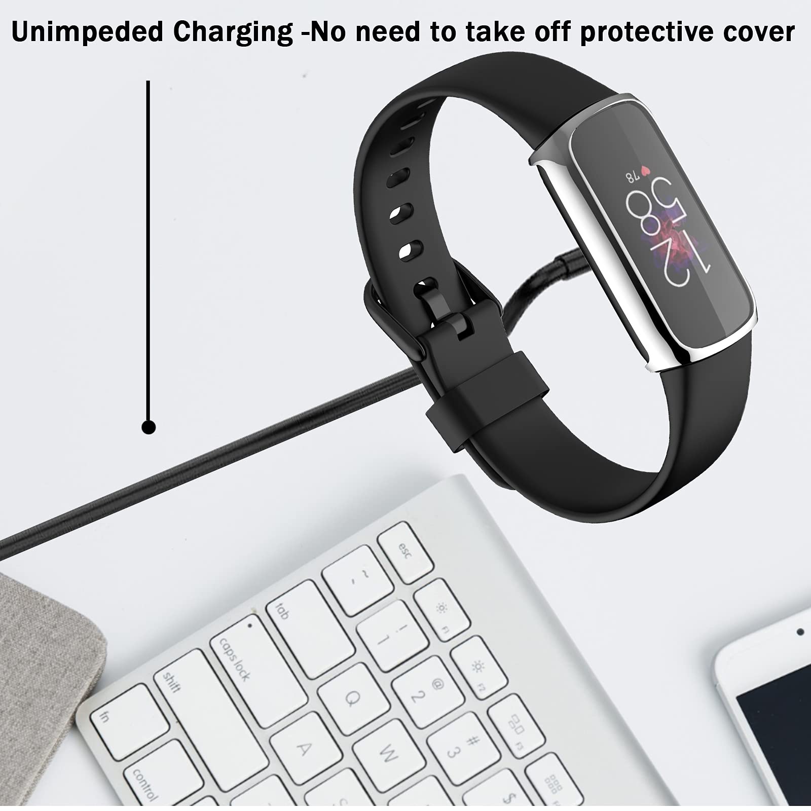 Ninki Compatible Fitbit Luxe Screen Protector Silver Case,Full Coverage Soft Tpu Cover Protector Bumper Case For Fitbit Luxe/Fit