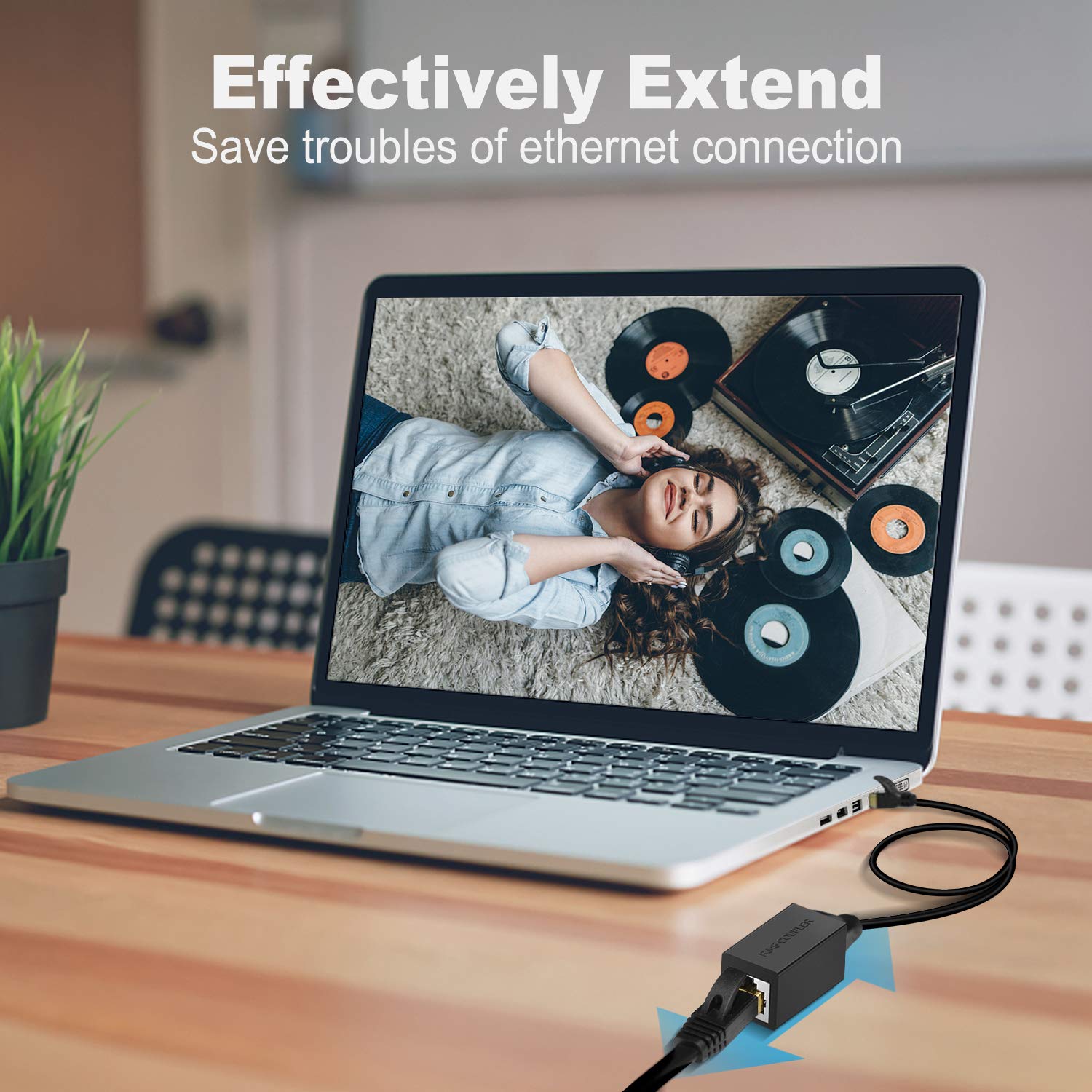 Azduou Rj45 Inline Coupler,Rj45 Coupler, Network Coupler, For Cat7/Cat6/Cat5E/Cat5 Ethernet Cable Extender Connector - Female To