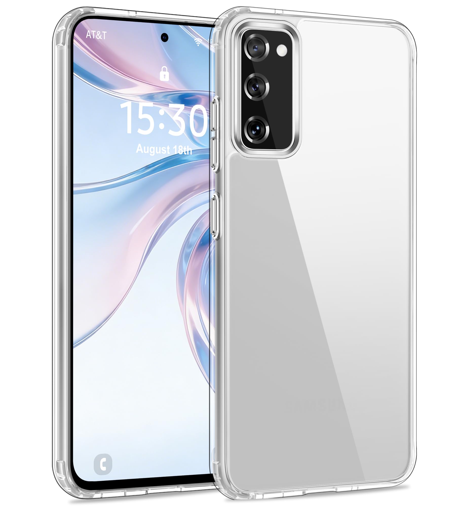 USLAI Case for Samsung Galaxy S20 FE 5G, Anti-Yellowing, Crystal Clear Back, Shockproof & Military-Grade Drop Protection - Trans