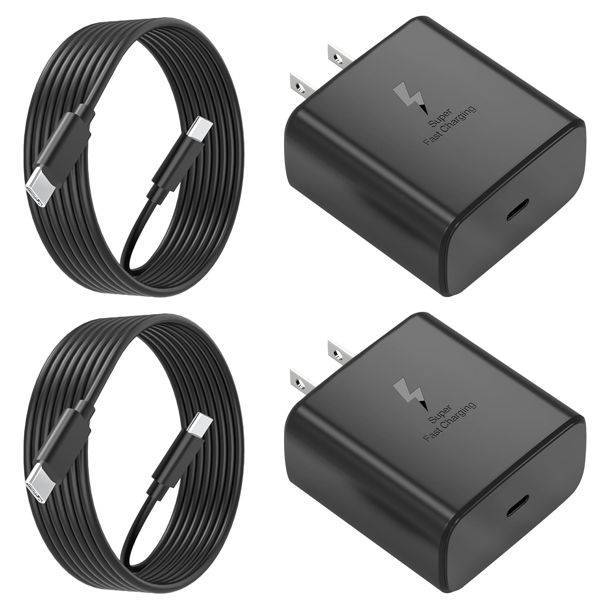 [2 Pack] 45W Super Fast Charger Type C USB-CAndroid Phone Fast Charging Replacement for Samsung Galaxy S25/S25 Ultra/S25+/S24 Ul