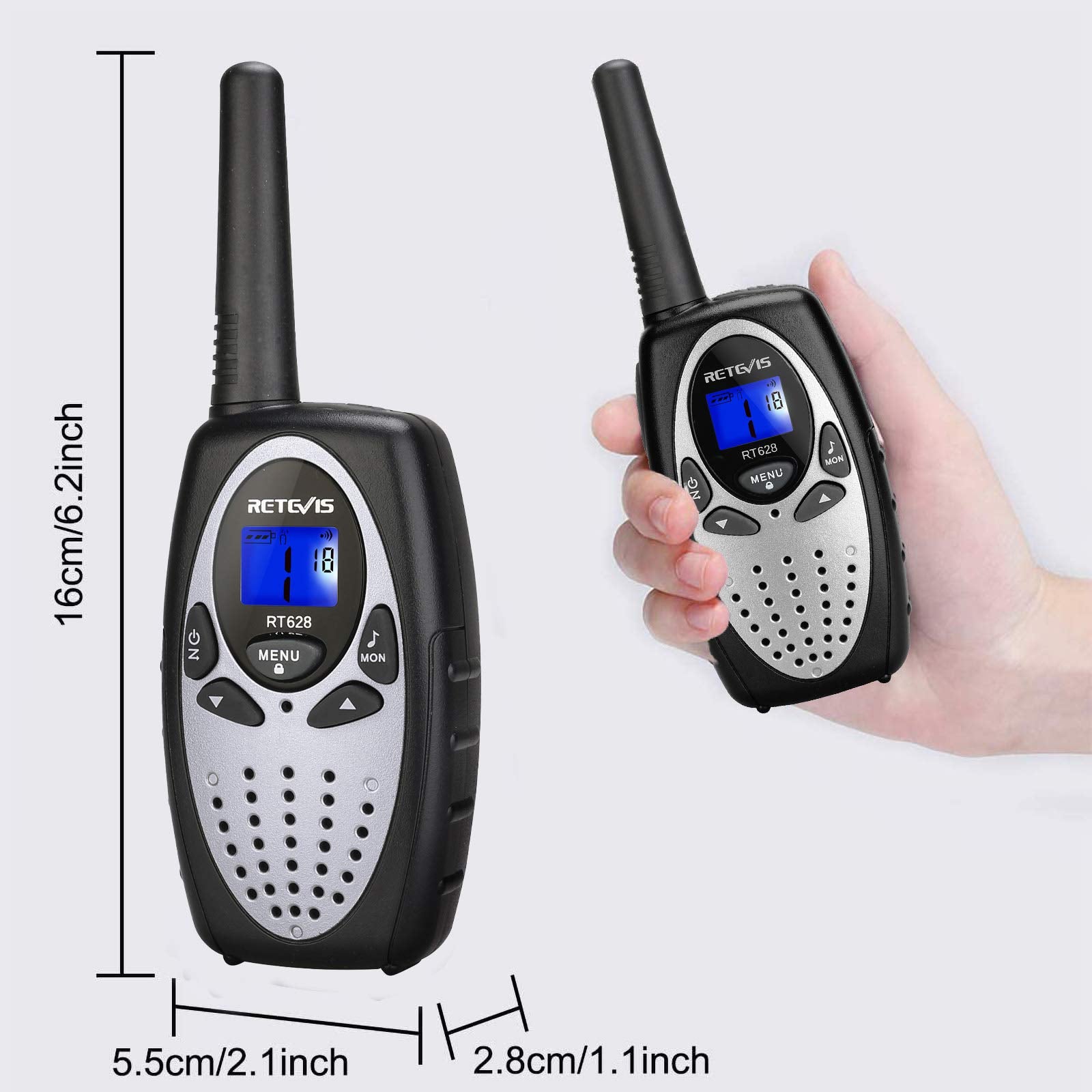 Retevis Rt628 Walkie Talkies For Kids 4 Pack,Toys Gifts For 6 12 Year Old Boys Girls,2 Way Radio With 22 Channels Lcd Backlit,Lo