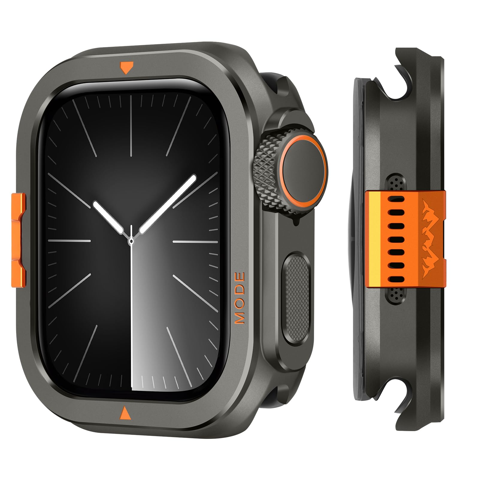 Suphart Metal Bumper Cover Compatible with Apple Watch Series 9/8/7 Case 45mm, [Turn 45mm into Ultra Look] Rugged Shockproof Pro