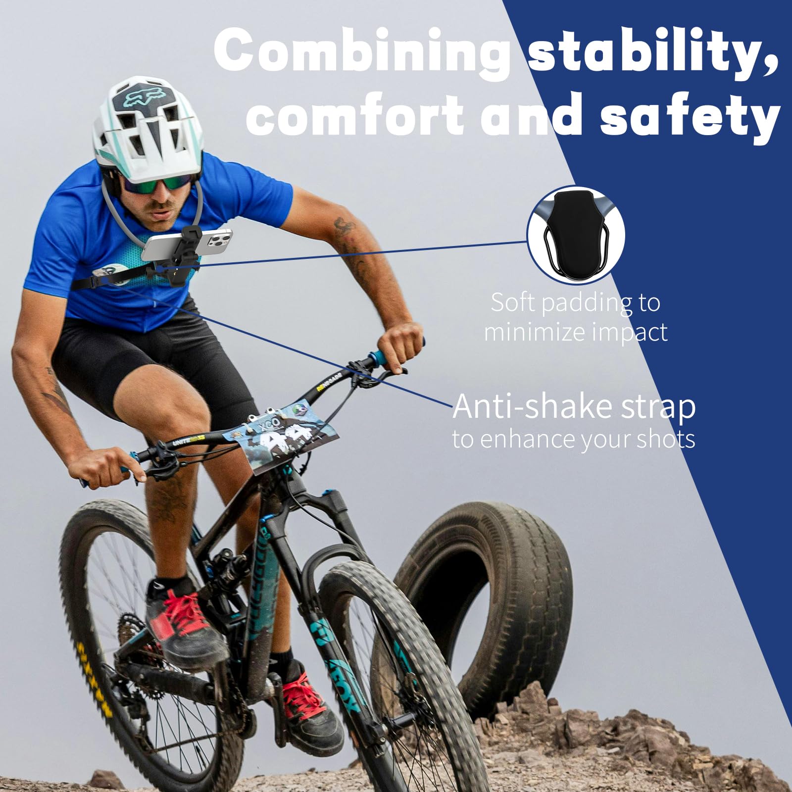 Wafting Neck Mount For Cell Phone,Back Strap, Hands Free Pov/Vlog Chest Phone Holder For Recording, Compatible With Iphone Andri