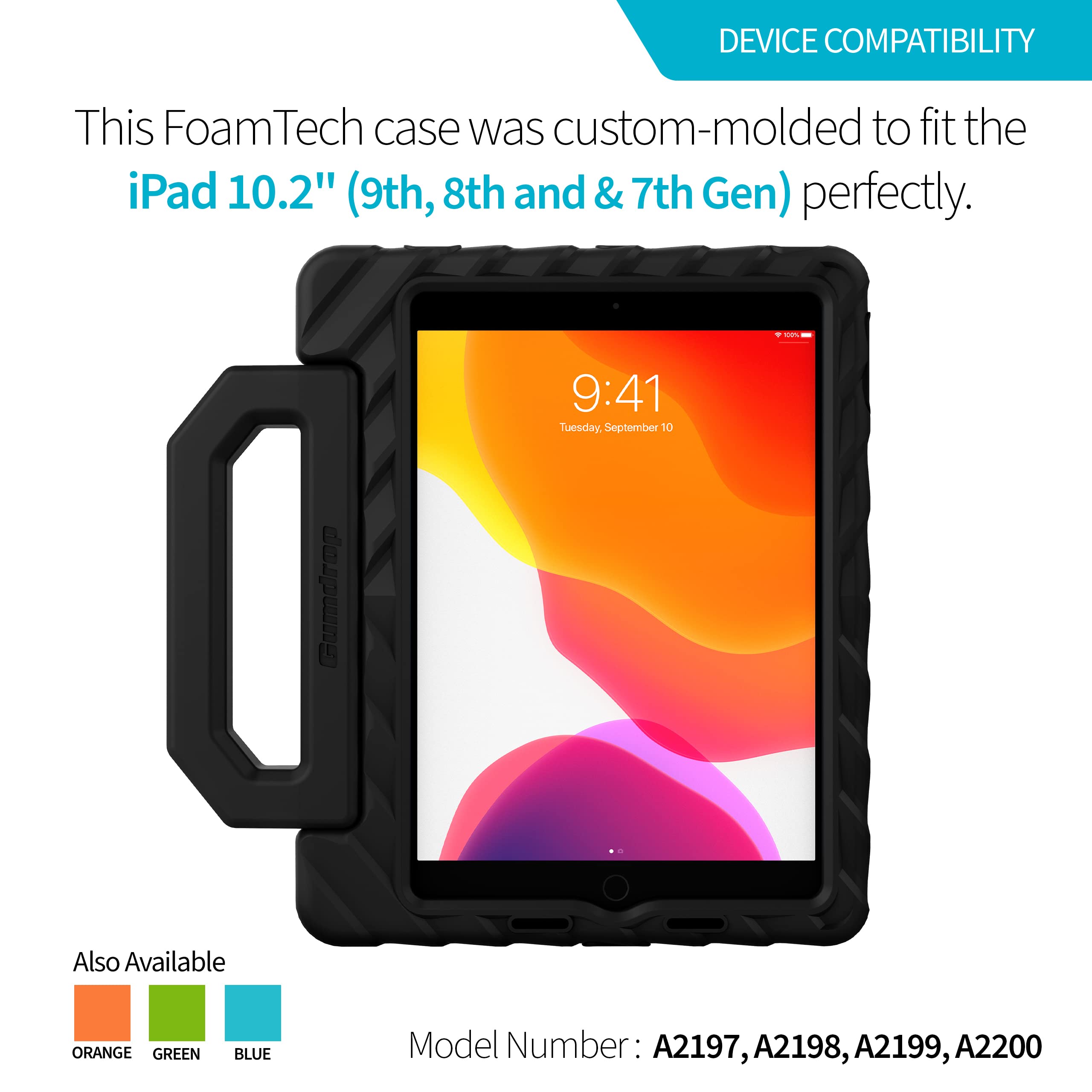 Gumdrop Foamtech Case Only Fits Apple Ipad 9Th | 8Th | 7Th Generation (10.2-Inch) Rugged Lightweight Shockproof & Drop Tested Fo