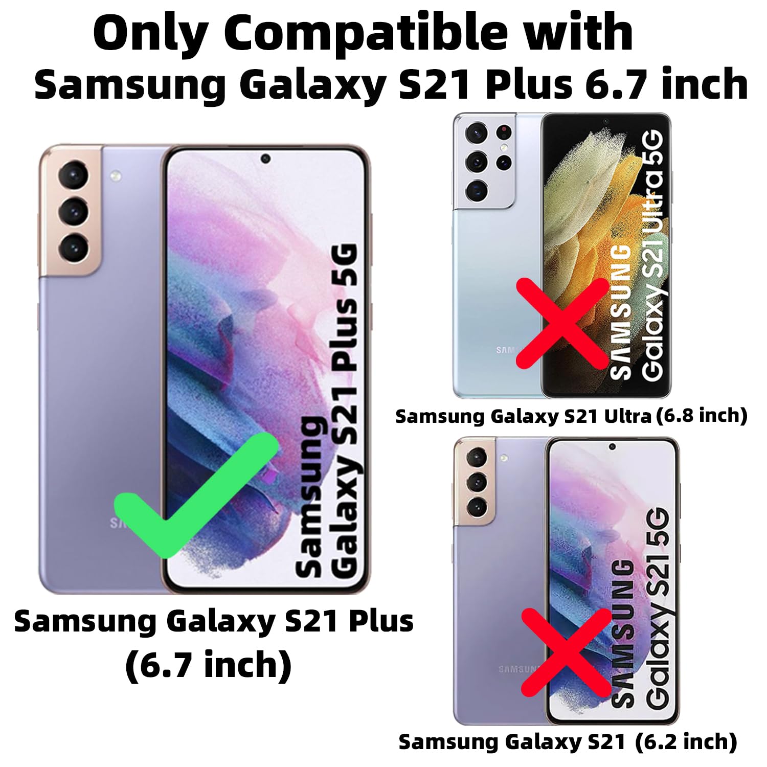 Zonrw For Samsung Galaxy S21 Plus Case Magnetic,For Women Girl Soft Cute Luxury Love Heart Plating Bling Gradient Glitter Clear