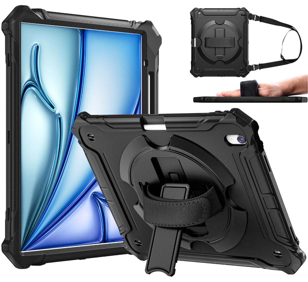 Ztotopcases For New Ipad Air 13 Inch (M2) Case 2024 With Pencil Holder, Shockproof Full Body Drop Protective Cover With 360 Rota