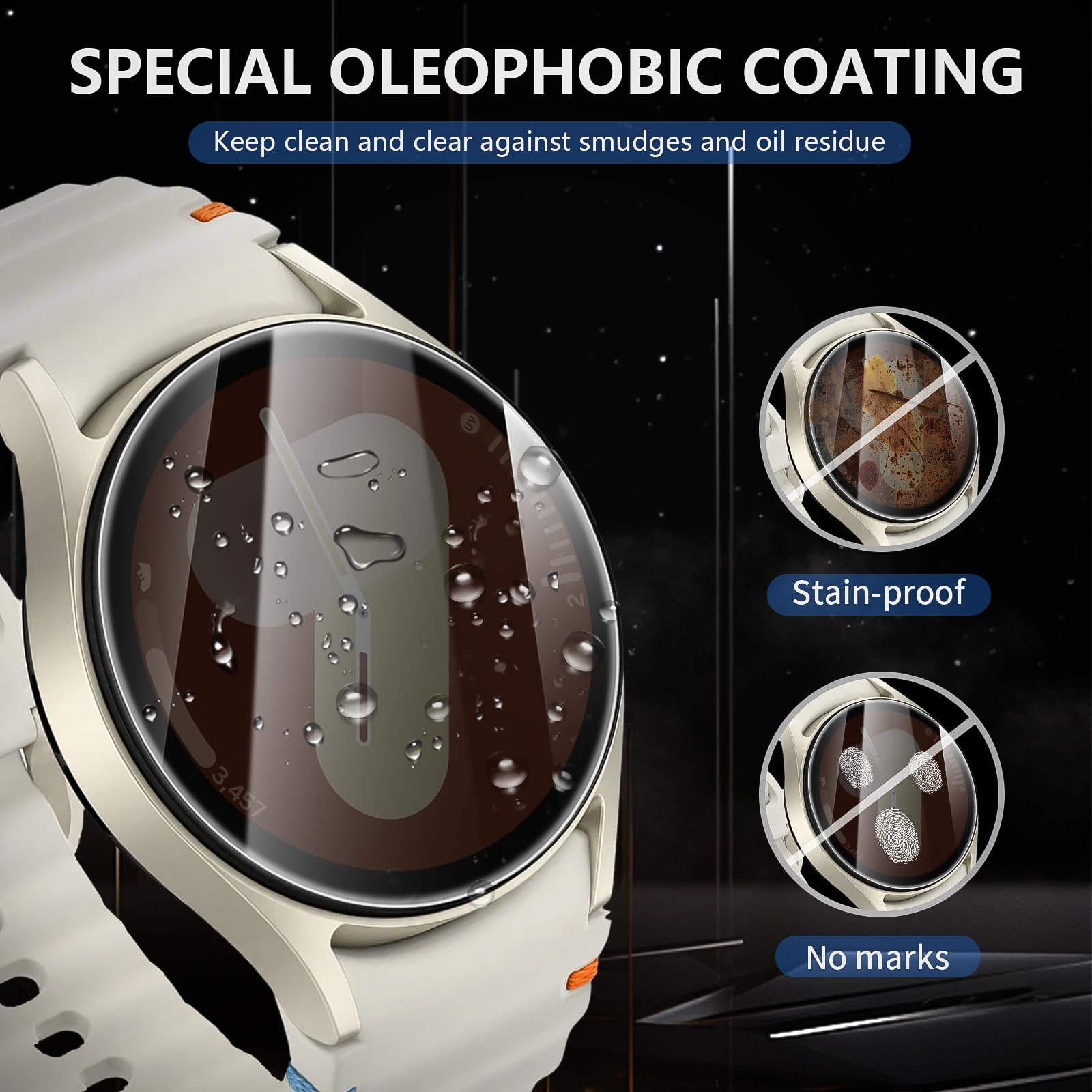 Suoman 4 Pack For Samsung Galaxy Watch 6/7/Fe 40Mm Privacy Screen Protector, [Anti Peeping] 9H Hardness Ultra Thin Tempered Glas