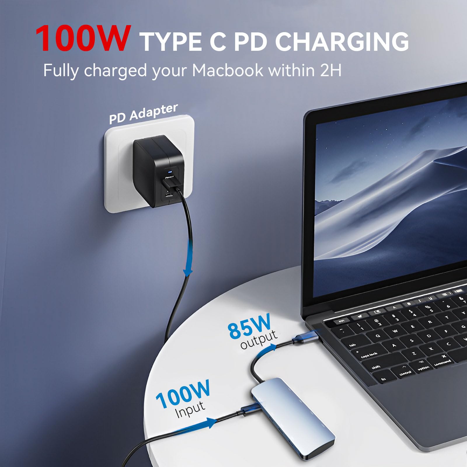 Usb C To Usb Hub 8 In 1 With 4K@60Hz Hdmi, 3 Usb C 3.2 Gen2 10Gbps, 3 Usb A 3.2 10Gbps Ports,100W Power Delivery With 10Gbps Dat
