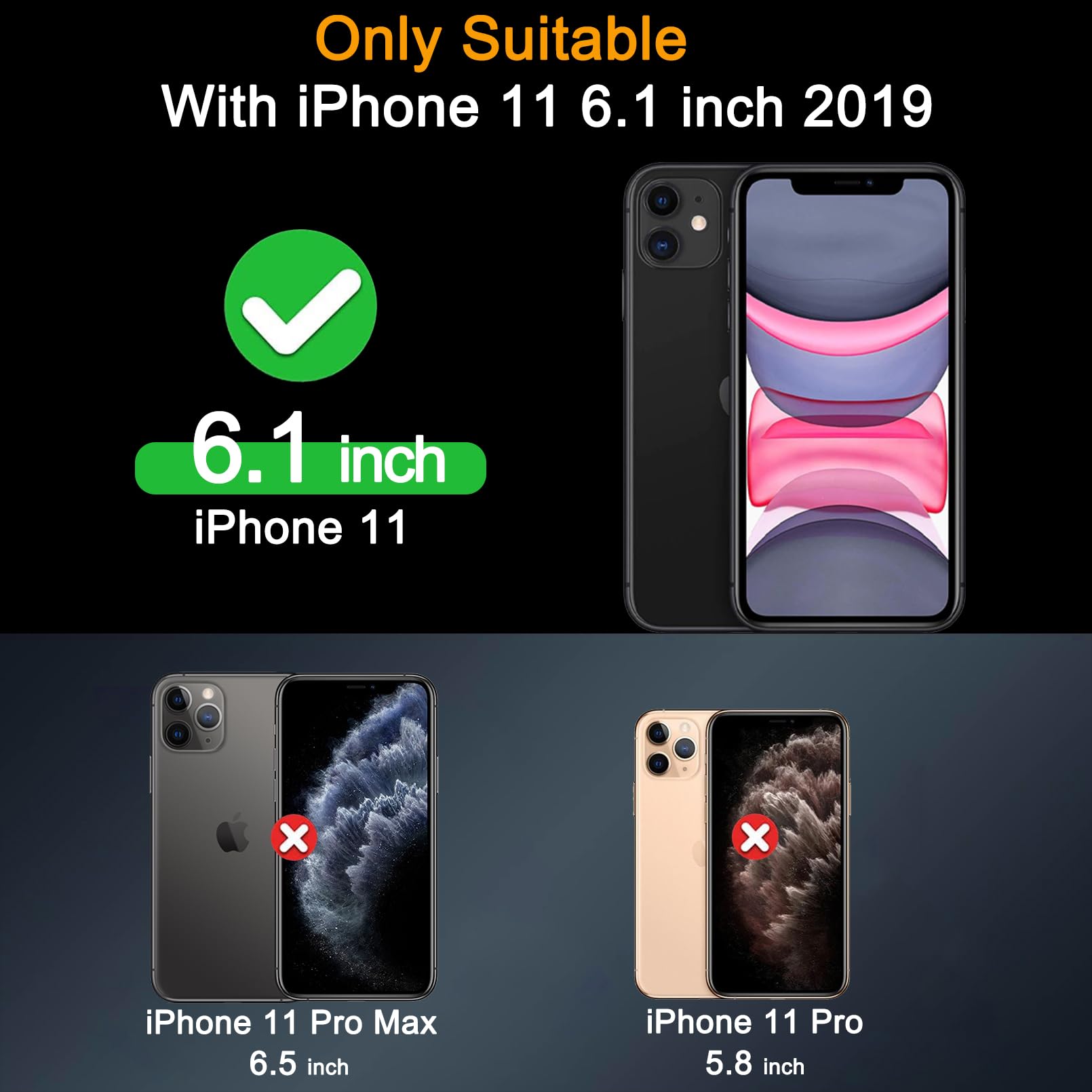 Milomdoi 4 Pack Screen Protector For Apple Iphone 11 With 4 Pack Tempered Glass Camera Lens Protector, Ultra 9H Accessories, Cas