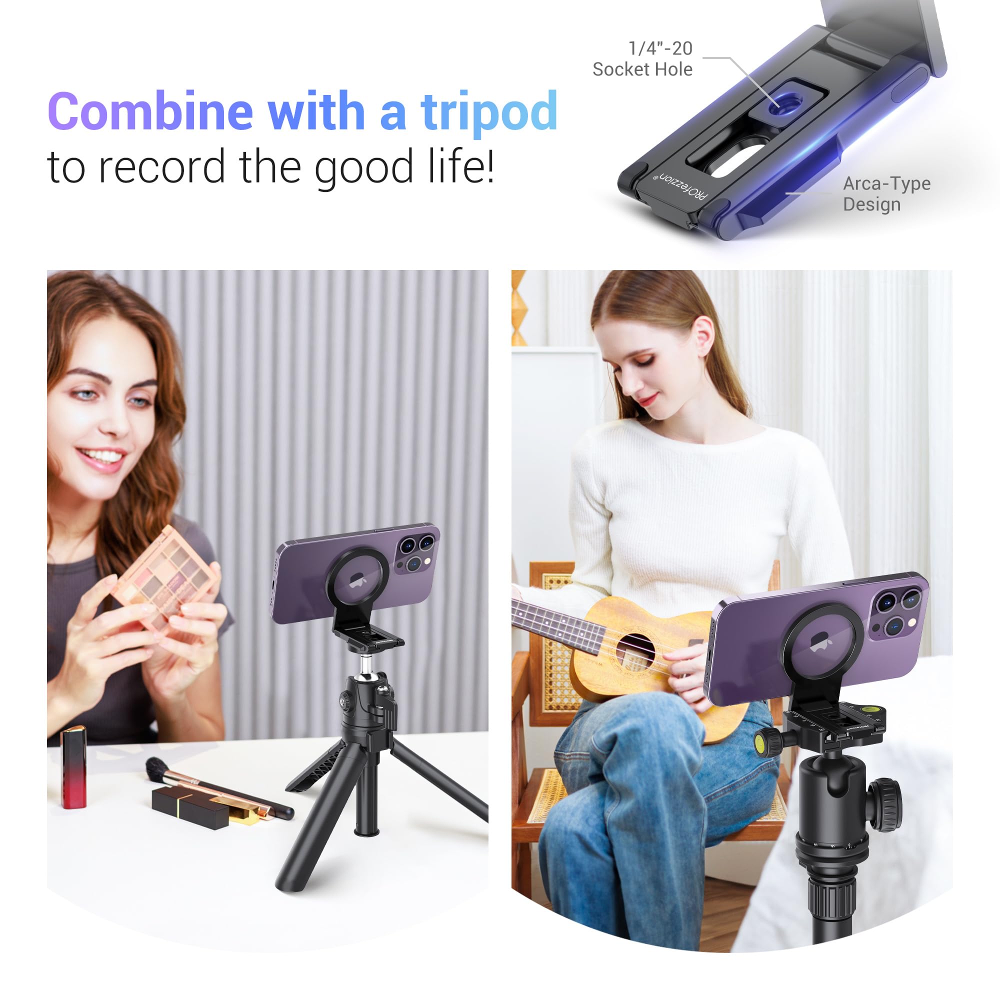 Profezzion Continuity Camera Mount With Mag Safe For Mac Desktops & Displays, Strong Magnetic Phone Holder For Iphone 16 15 14 1