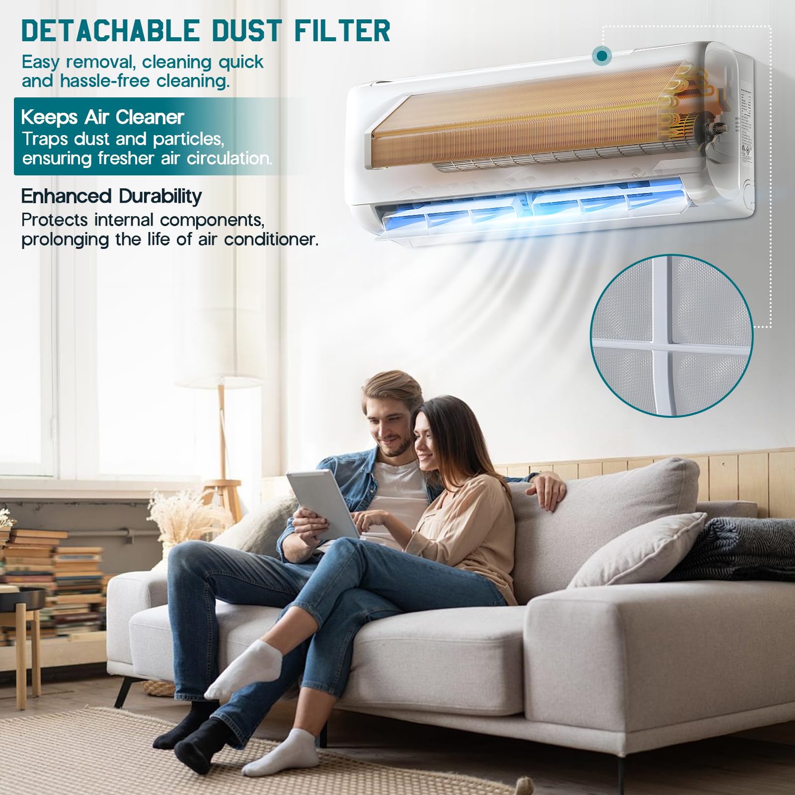 Albott 12000 Btu Ductless Mini Split Air Conditioner And Heat Pump, Seer2 18.5, 220V Inverter Ac, Cools Up To 750 Sq. Ft, Energy