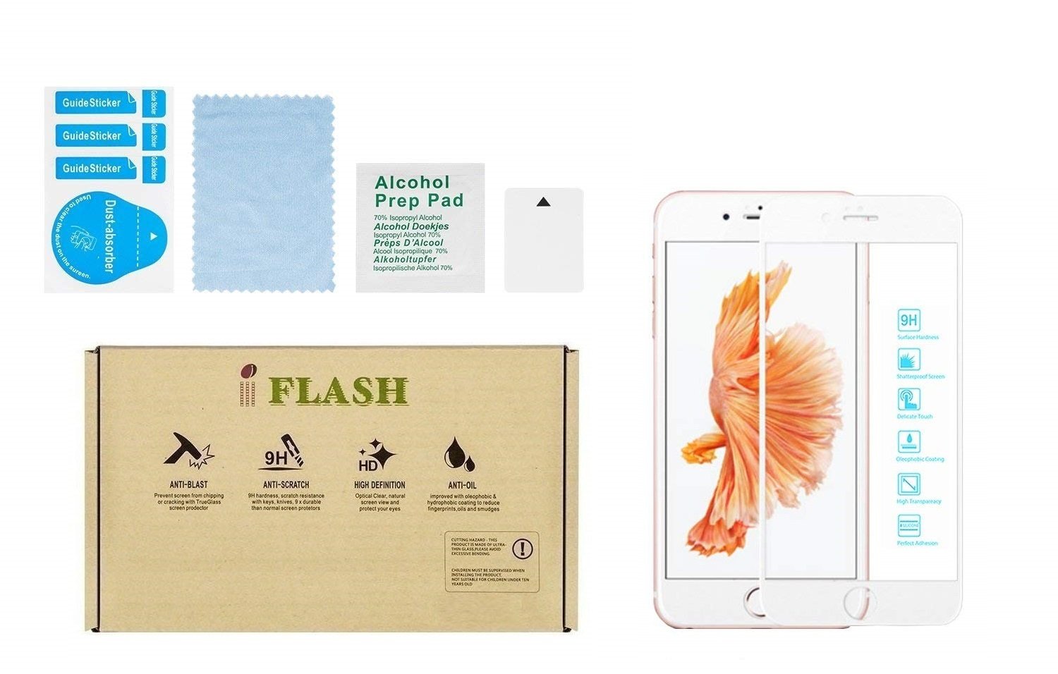 Iflash Iphone 7 Plus, Iphone 8 Plus Full Coverage Screen Protector, Full Cover Tempered Glass Screen Protector For Apple Iphone