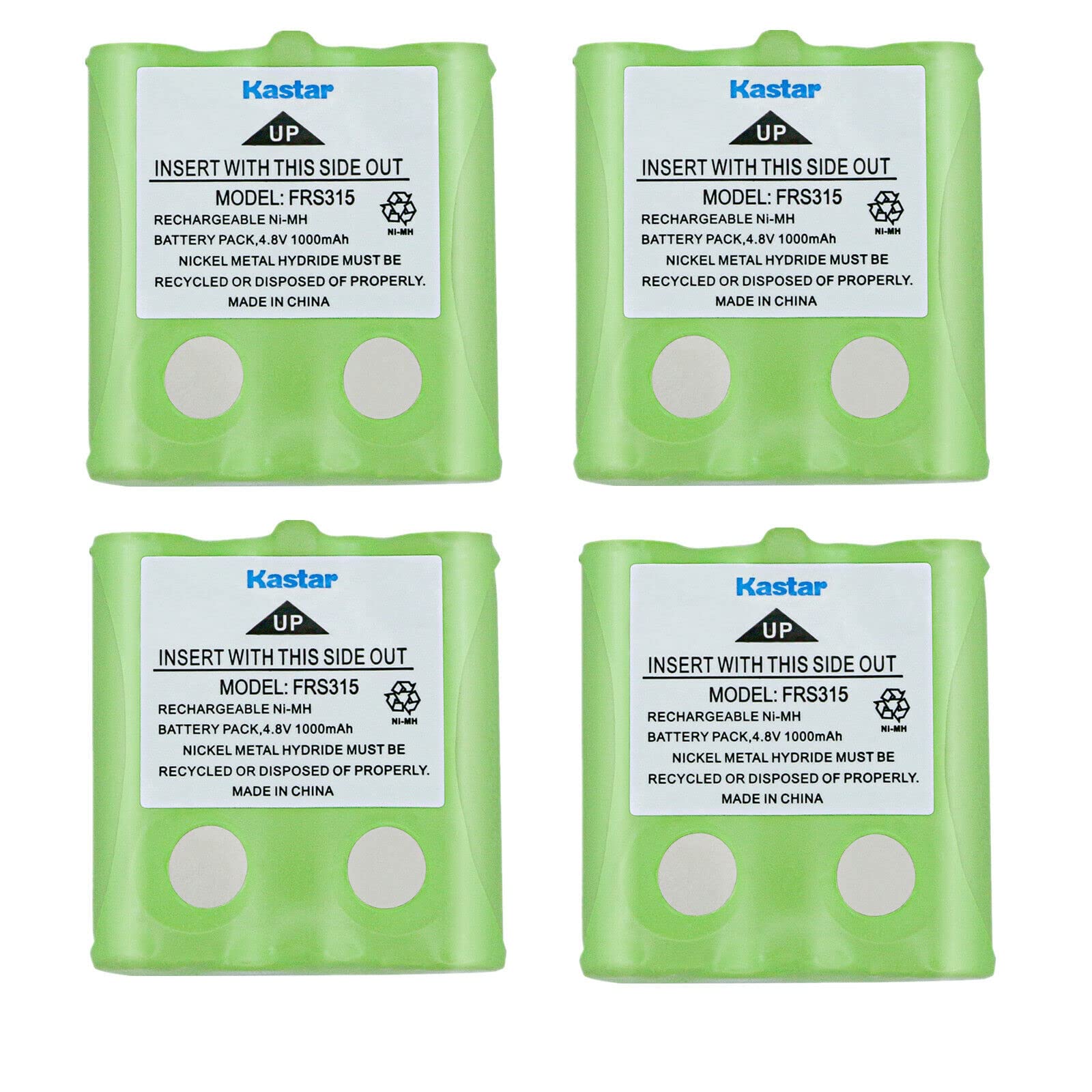 Kastar 4Pack TwoWay Radio Battery 4.8V 1000mAh Replacement for Cobra FRS310W FRS315 FRS70 FRS80 FRS85 GACM GACR GACT GP35AA