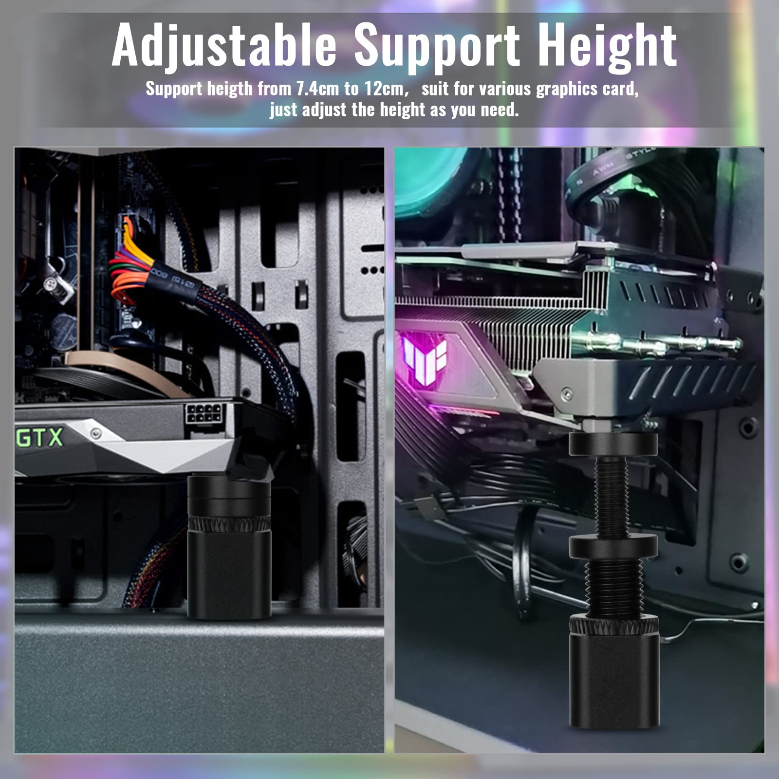 Gpu Support Bracket, 2'' Small Gpu Support Pc Graphics Card Support Gpu Stand Anti Gpu Sag Bracket Video Card Anti Sag Gpu Holde