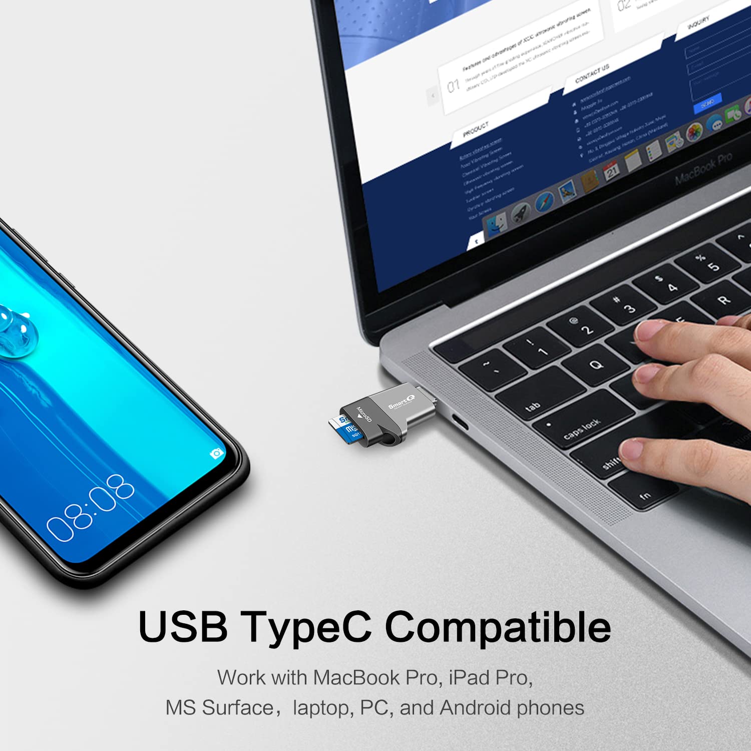 C356 Type C Microsd Card Reader With Usb 3.0 Super Speed Technology, Supports Microsdxc, Microsdhc, And Microsd For Window, Mac
