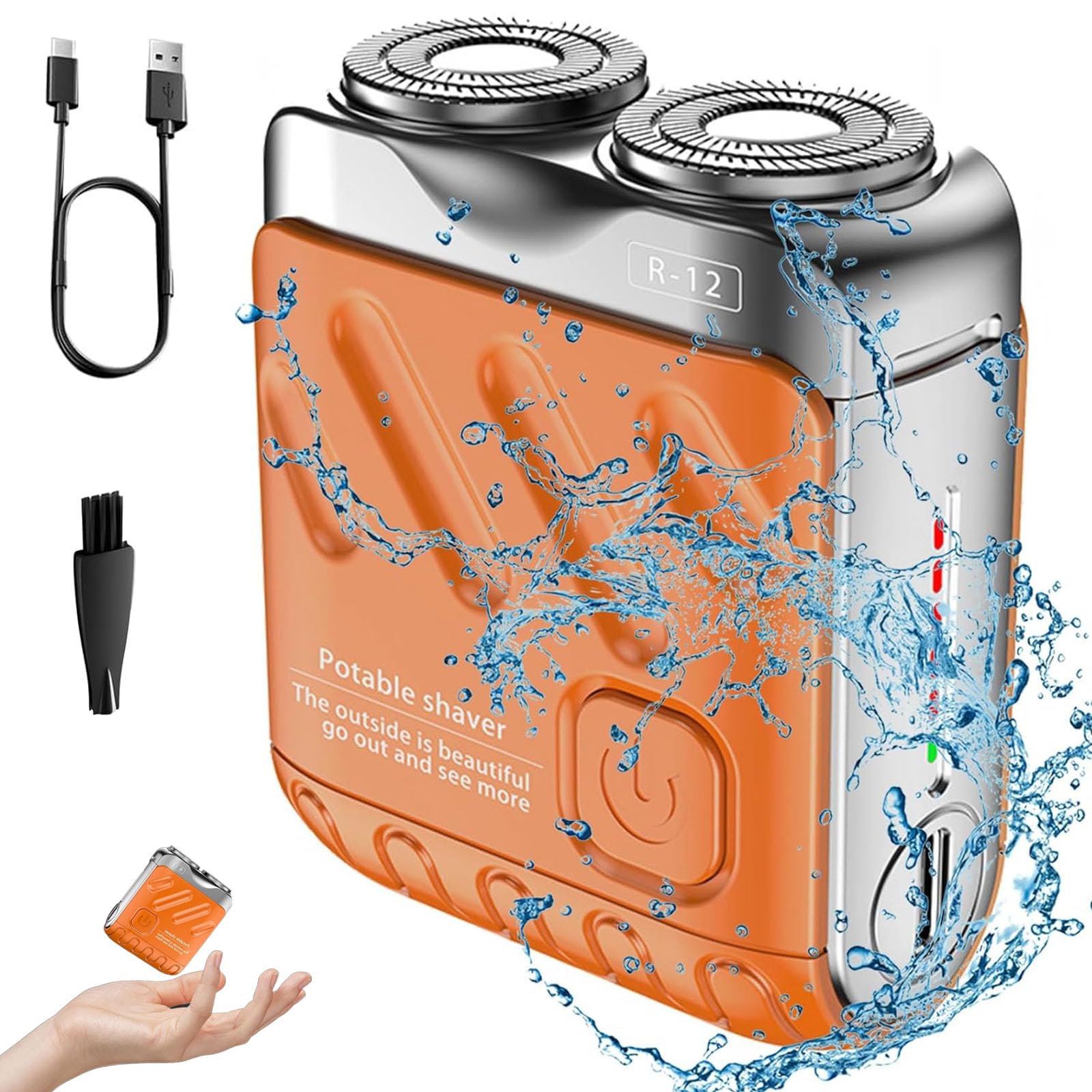 R 12 Luggage Electric Shaver, Mini Beard Shaver With Portable Suitcase Design, Usb Rechargeable One Button Long Lasting For Home