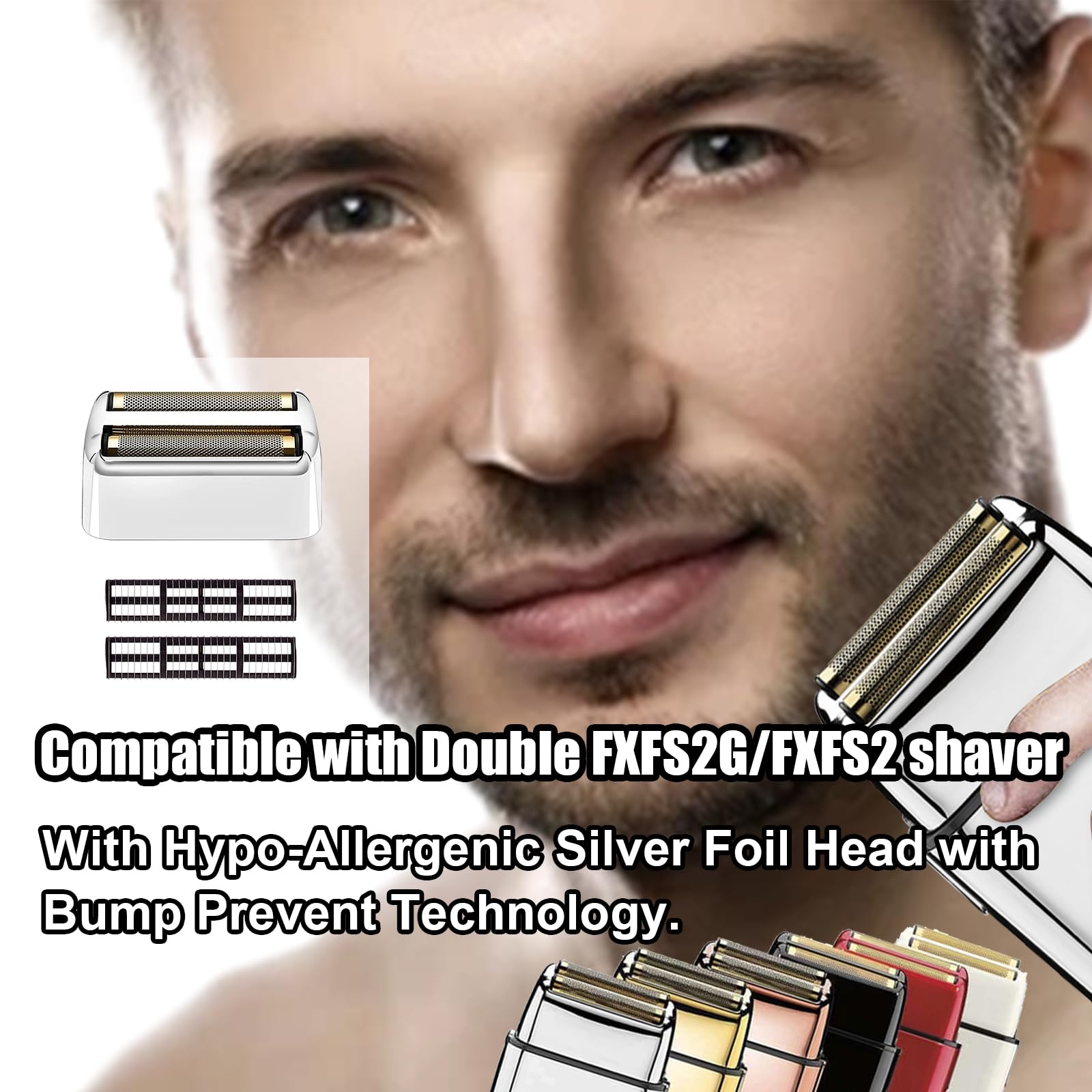 2 Pack Shaver Replacement Foil And Cutters Compatible With Babylisspro Double Fxfs2 Metal Shaver Foil Replacement (Sliver 2Pcs)