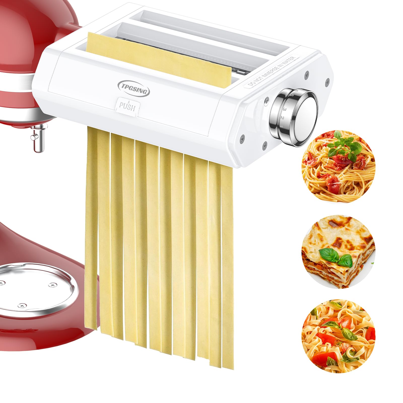 Tpgsing Pasta Maker Attachment For Kitchenaid Stand Mixers (3 In 1 Pasta Roller & Cutter)