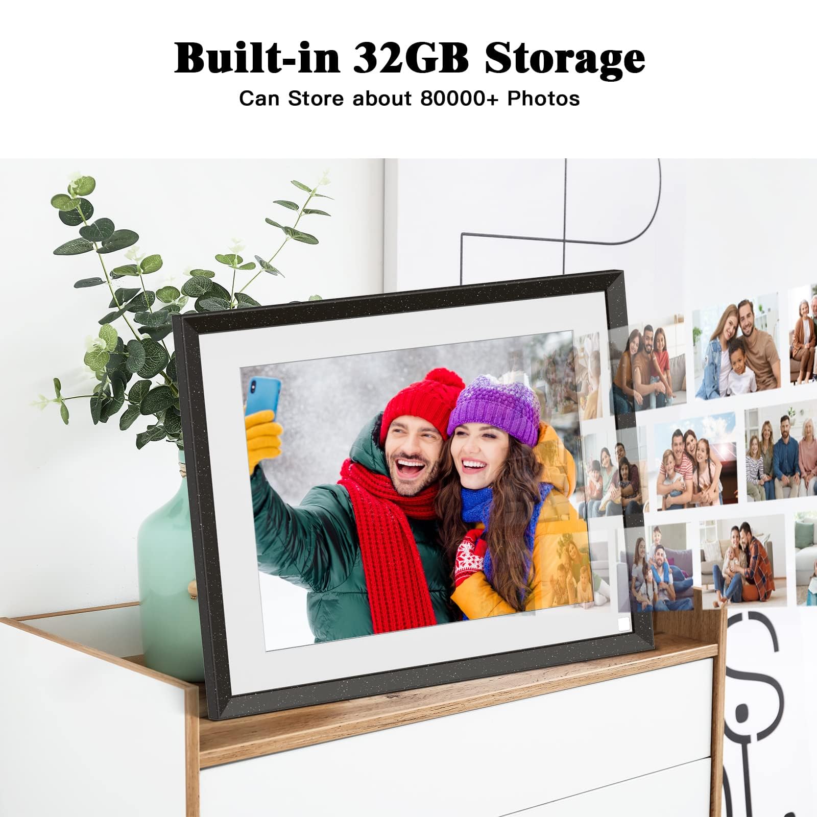 Wifi Digital Picture Frame 9.7 Inch Digital Photo   Wifi Smart Digital Frame With Touch Screen, 32Gb Memory, Motion Sensor, Send