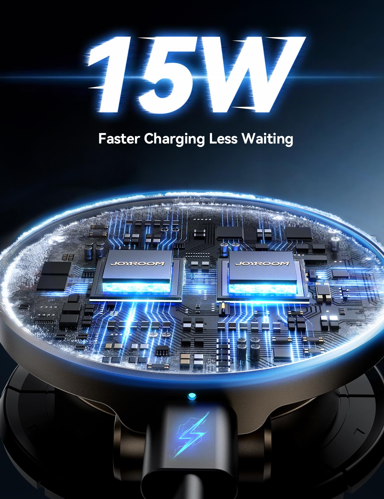 Joyroom For Magsafe Car Mount Charger, [All-Metal] 15W Fast Magsafe Car Charger, Magnetic Phone Holder For Car Dashboard For Iph