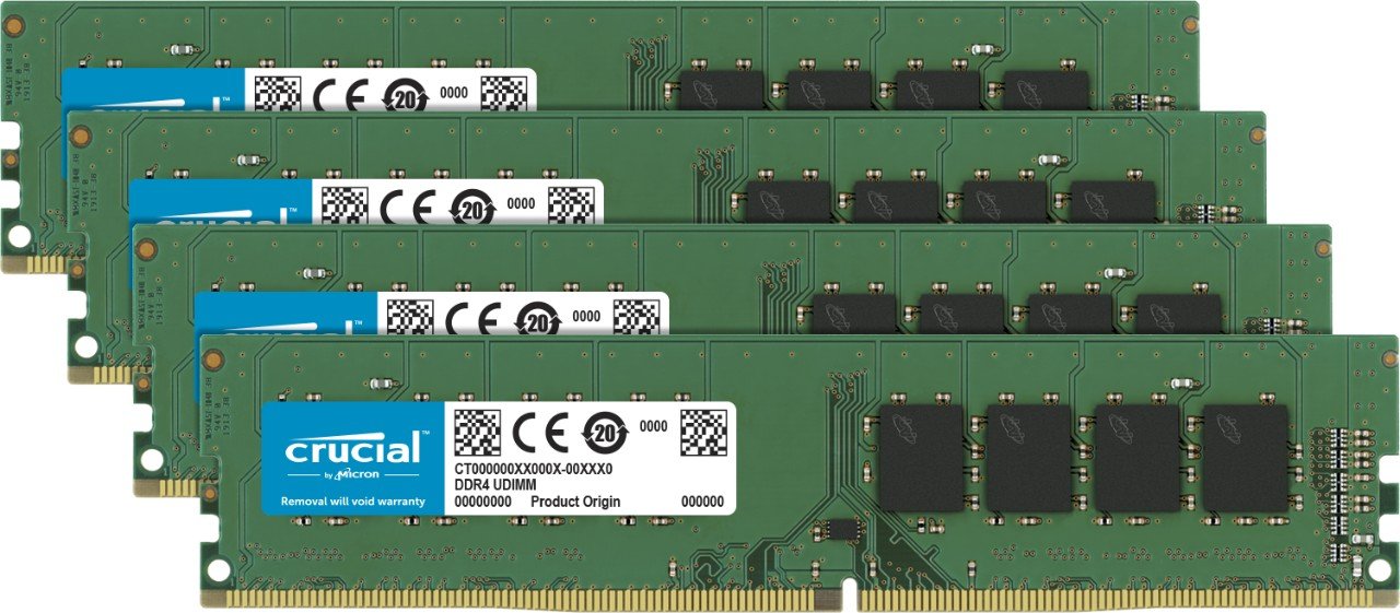 Crucial 32GB Kit (8GBx4) DDR4 2400 MT/s (PC4-19200) SR x8 DIMM 288-Pin Memory - CT4K8G4DFS824A
