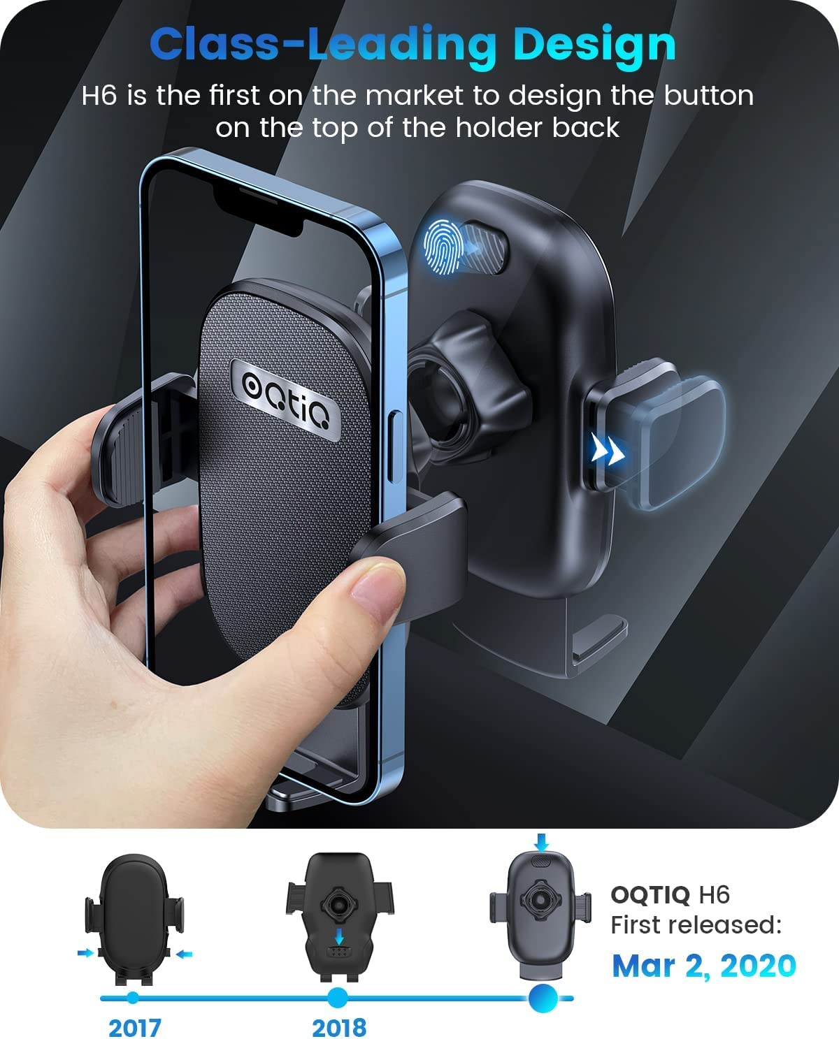 Oqtiq 3 In 1 Suction Cup Phone Holder Windshield/Dashboard/Air Vent, Dashboard & Windshield Suction Cup Car Phone Mount With Str