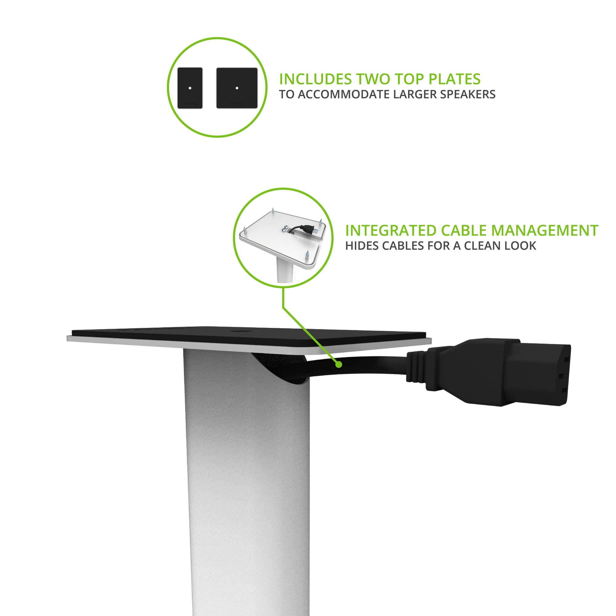 Kanto Sp26Plw Universal Speaker Floor Stands For Bookshelf Speakers | 26    Tall | Two Sizes Rotating Top Plate W/Foam Padding |