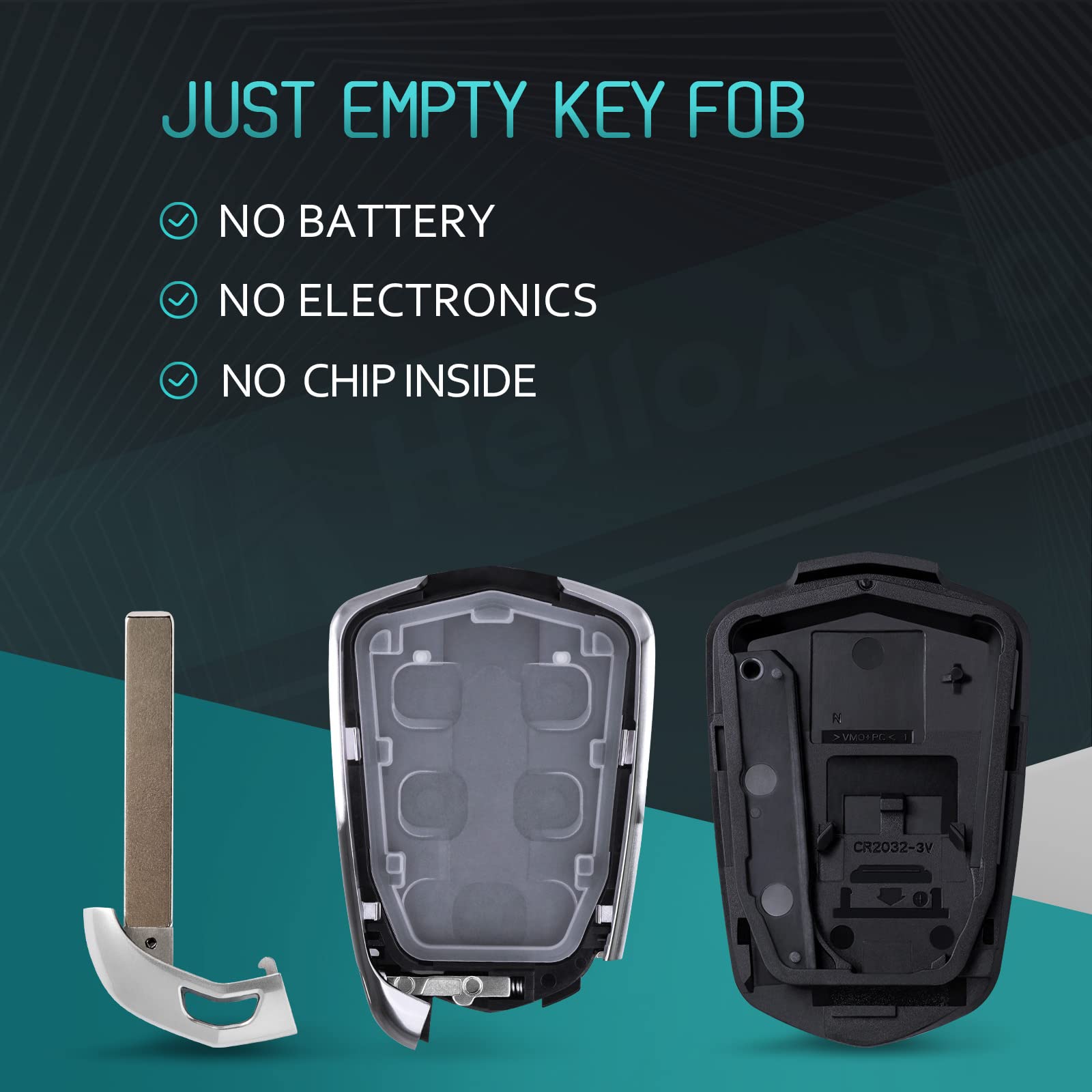 Helloauto Fit For Cadillac Replacement Key Fob Cover, Key Fob For Cadillac Xt5 Ats Cts Remote Key Srx Xts Escalade Key Fob, Keyl