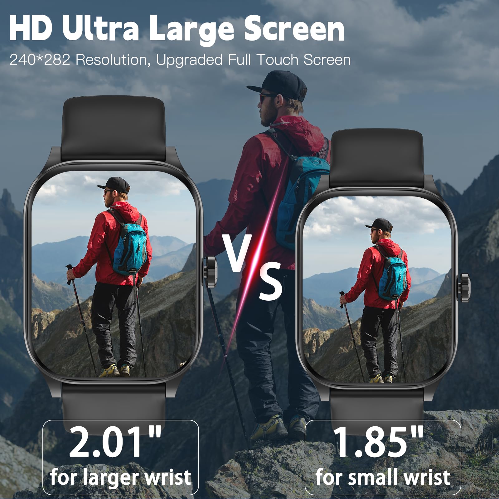 Smart Watch For Men Women(Answer/Make Call), Smartwatches With Heart Rate/Spo2/Sleep/Stress Monitor, Ip68 Waterproof, 100+ Sport